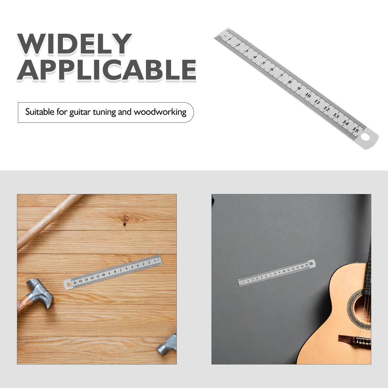 DOITOOL Set 30 Righelli Tascabili 15 CM in Acciaio Inossidabile Doppia Scala MM/Pollici Righello di Precisione per Disegno Lavorazione del Legno e Strumenti Geometrici Studenti