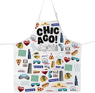JNIAP Chicago Kitchen Apron Chicago Chef Apron Chicago Souvenirs Gifts Chicago Themed Gift Chicago Cooking Apron