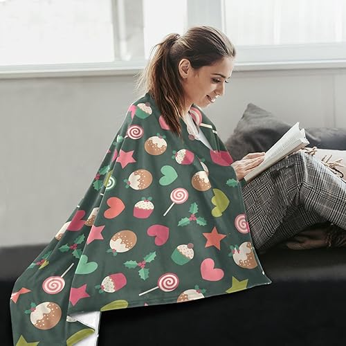 Miniatura 6 de KLL Cute Hand Drawn Christmas Elements Blankets & Throws 50x60 Inches Comfy Fall Blanket for Bedroom, Bedroom, Living Room