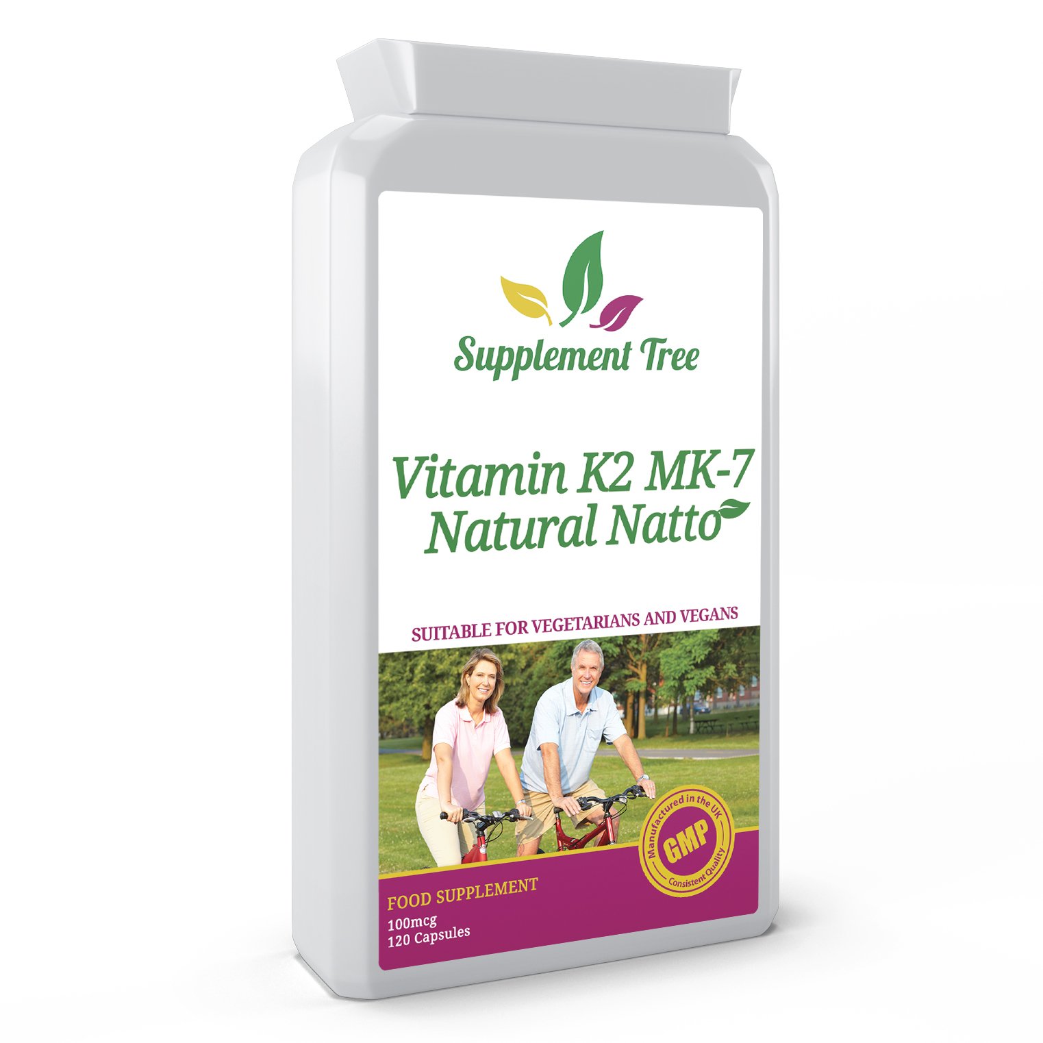 Vitamin K2 MK-7 Natto 100mcg 120 Capsules - VIT K Bone and Joint Support - UK Manufactured GMP Quality Assurance