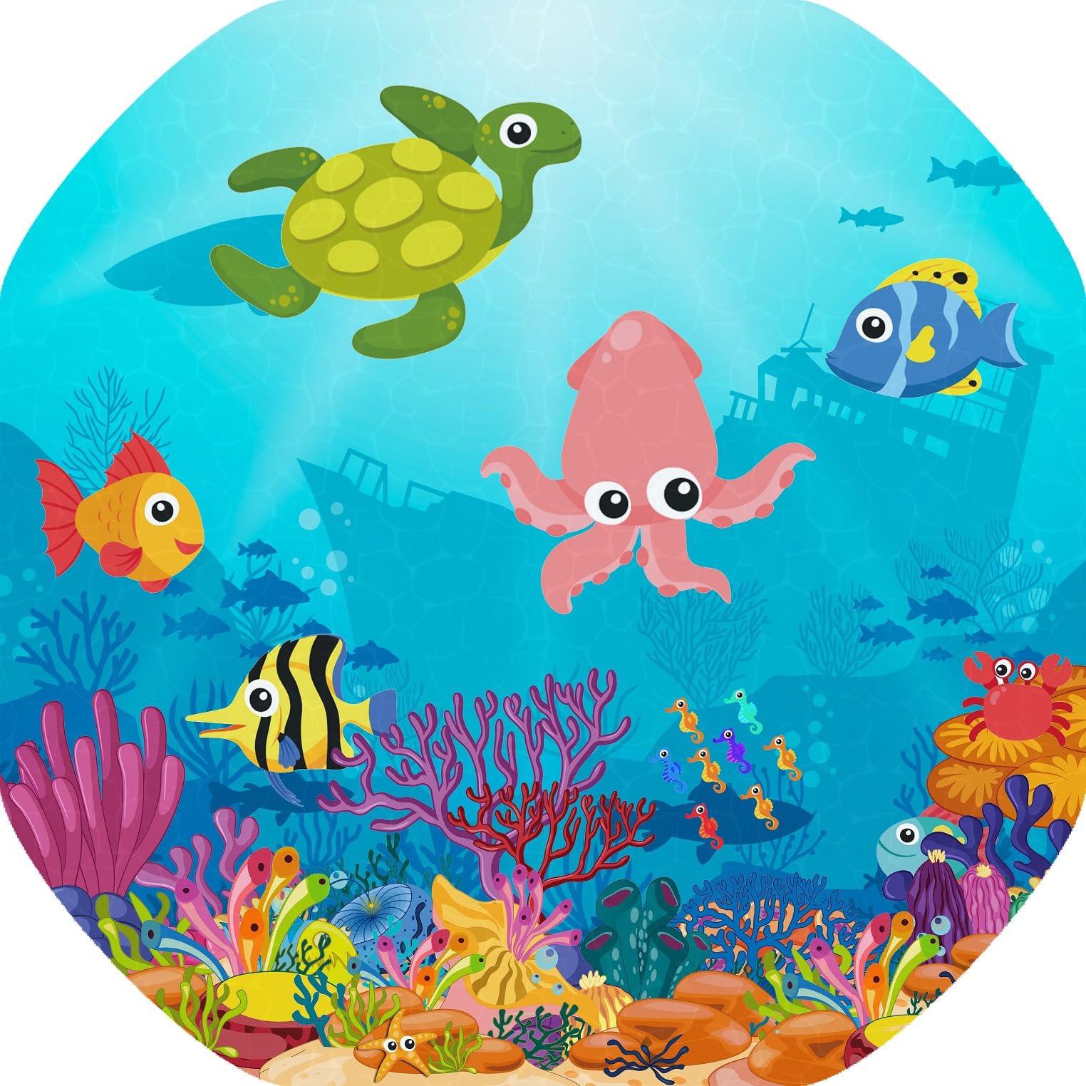 Ocean Reef Vinyl Tuff Tray Insert - 60 x 60 cm - For Mini Tuff Spot Tuff Tray