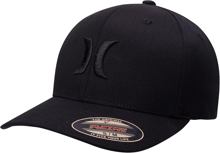 Hurley Mens Baseball Cap - Moisture Wicking Quick Dry Textured Fitted Hats for Men with Curved Brim