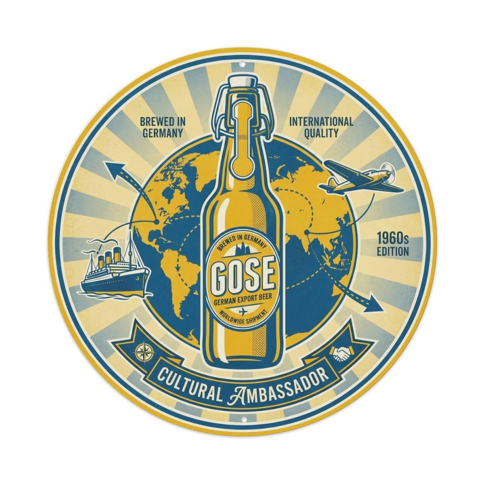 Gose Sour Beer Pub Brewery Brew German Traditional Metal Tin Sign
