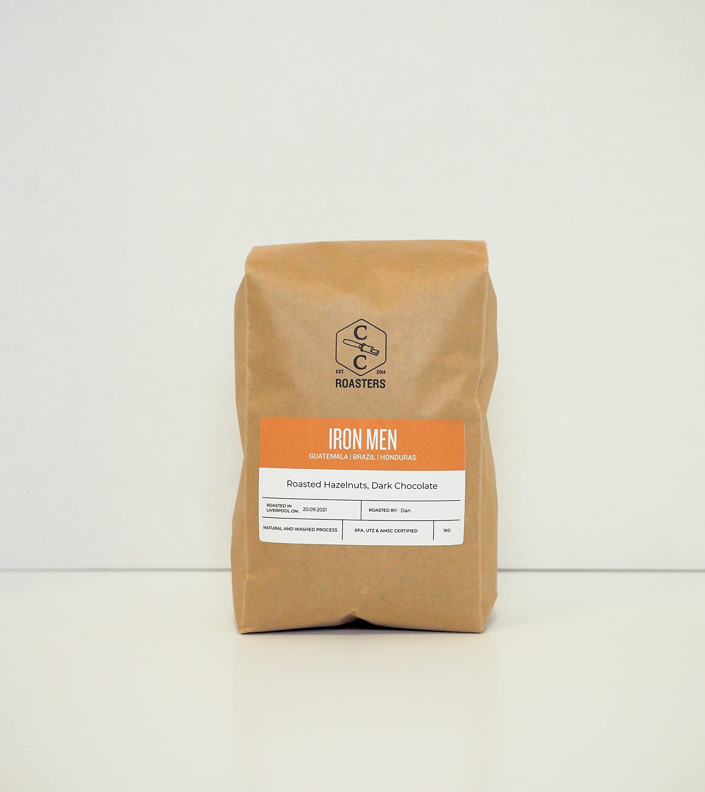 Crosby Coffee Roasters Iron Men Blend, Speciality Coffee 100% Arabica - Medium Roast, Whole Bean, 1kg