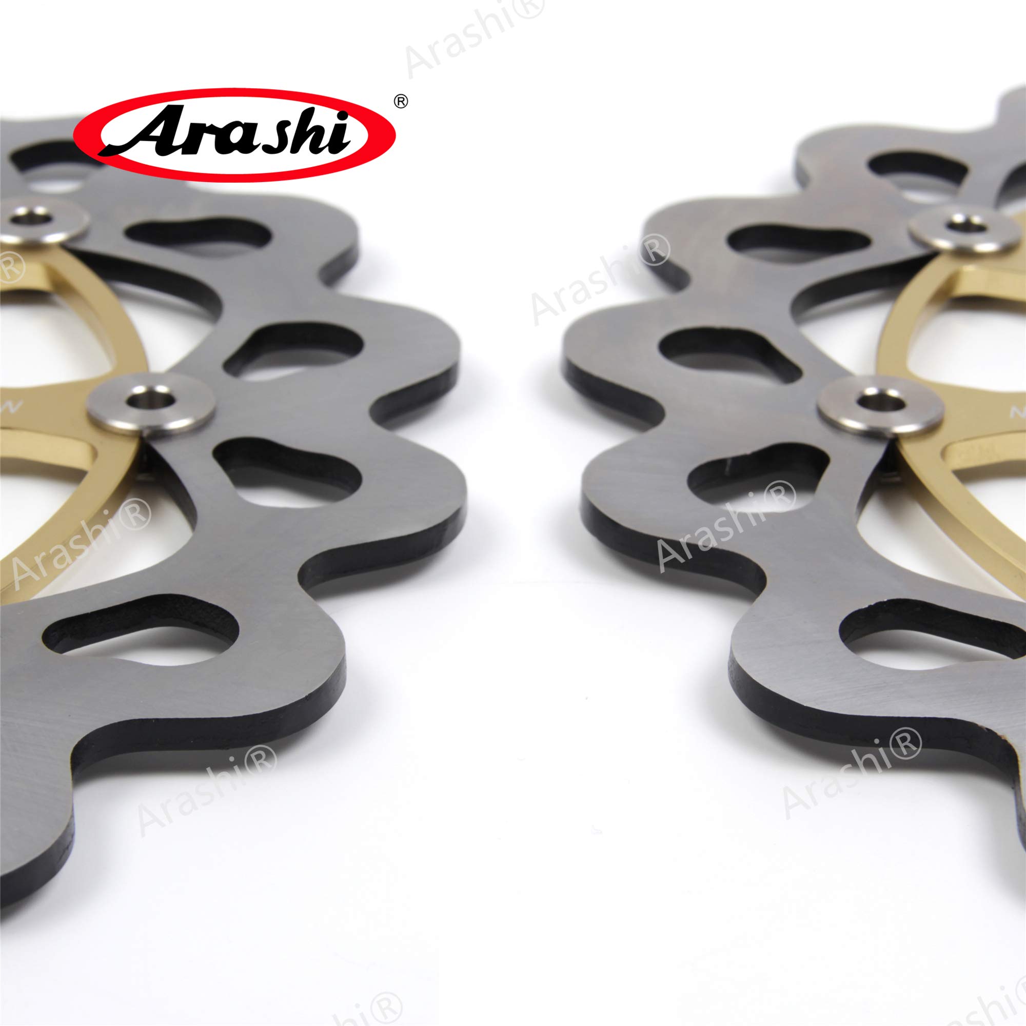 Arashi Dischi Freno anteriori Flottanti per Suzuki GSXR 600 1997-2003, GSXR 750 1996-2003, GSXR 1000 2001-2002, GSX1400 2002-2007, Oro Ricambi e accessori per motociclette