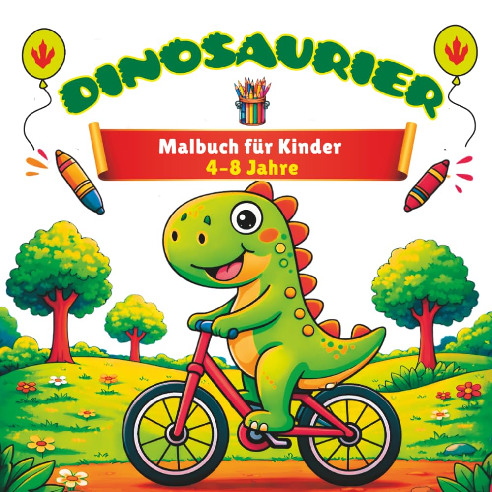 Dinosaurier Malbuch für Kinder von 4-8 Jahren: Lustige und einfache Dinosaurier-Malvorlagen für Jungen und Mädchen | Niedliche Dinosaurier, klare Linien und einfache Designs
