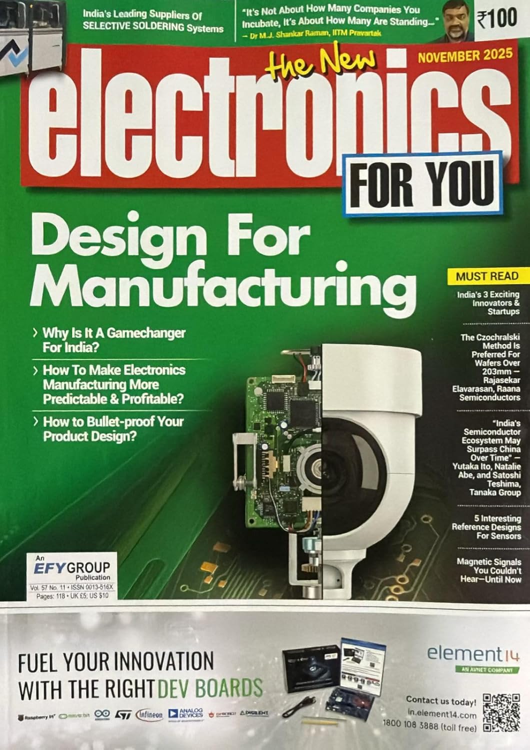 Electronics For You magazine November 2025 – Design For Manufacturing Electronics For You magazine November 2025 – Design For Manufacturing