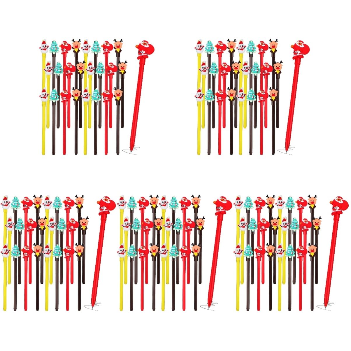 NUOBESTY 5 Set Tavolo Dell'albero Di Natale Penna Albero Di Natale Artificiale Cancelleria Per Le Vacanze Recinti Di Renne Penne A Inchiostro Gel Per Cartoni Animati Plastica Pezzi * 5