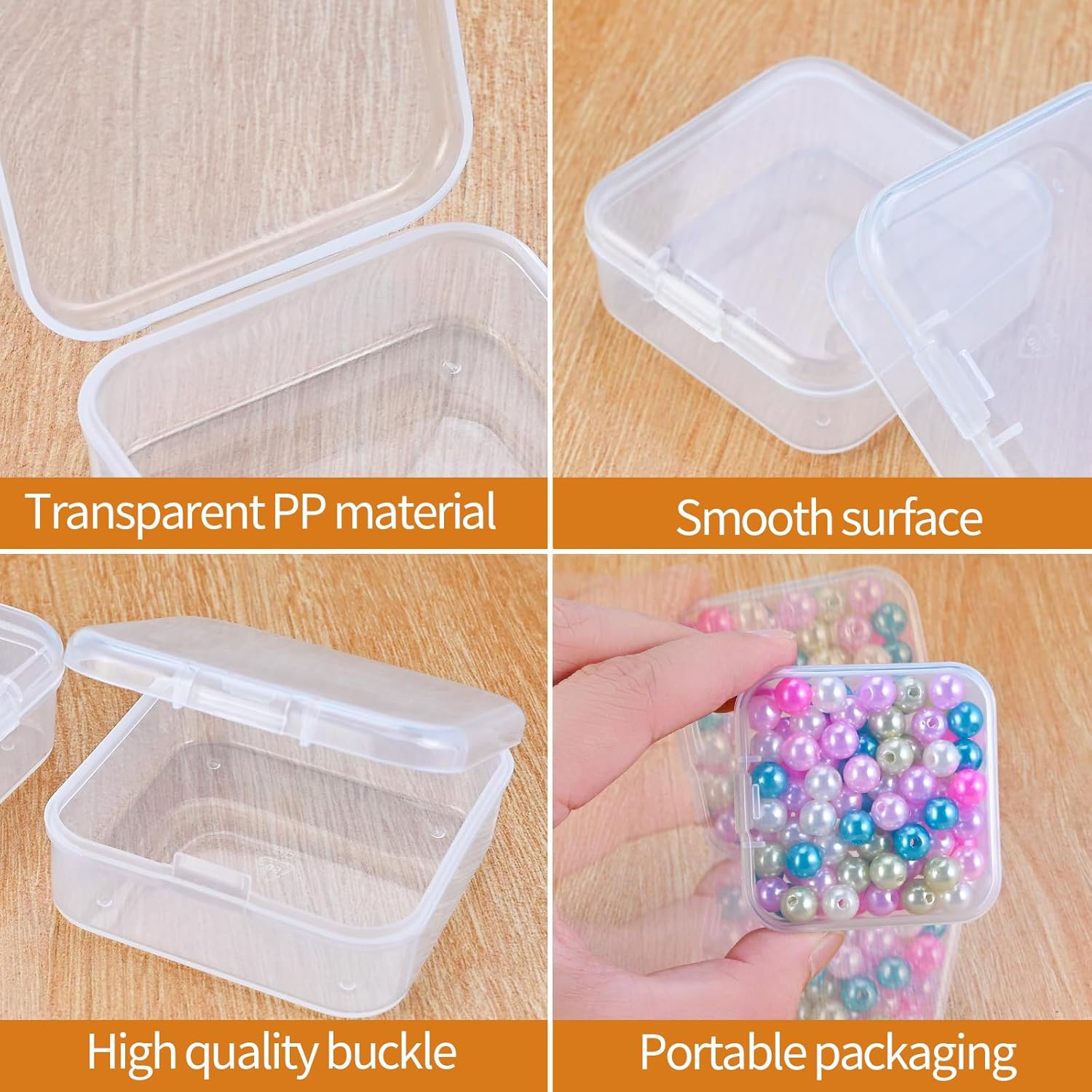 60 PCS Bead Storage Box, Mini Individual Storage Boxes with Lid and 2 Large Plastic Containers for DIY Diamond Art Accessories Craft Jewellery Small Items