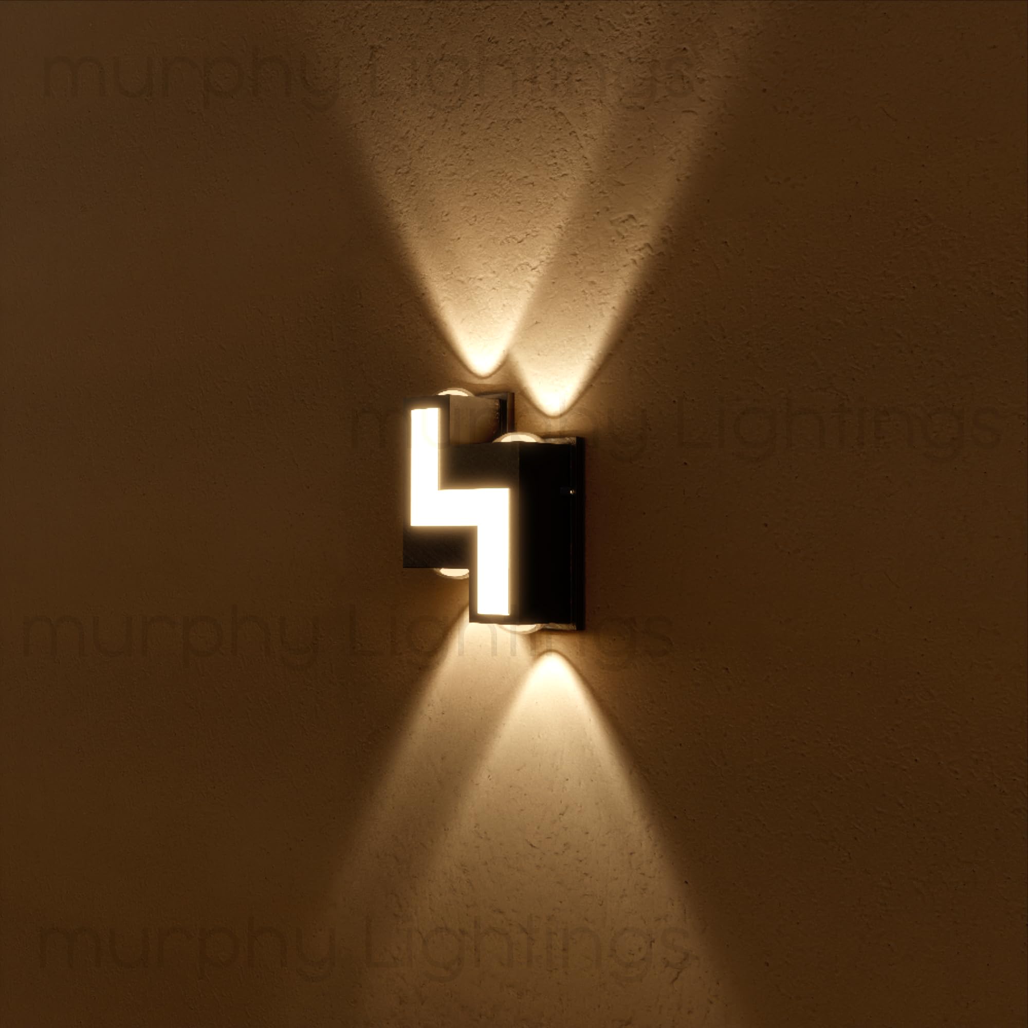 Murphy 8W Aluminium Led Luxurious Indoor & Outdoor Step Type Up/Down Wall Light Warm White, Shockproof & Rustproof Alluminium Body (2 Up & 2 Down Step), Pack of 4 (with 2 Years Warranty)