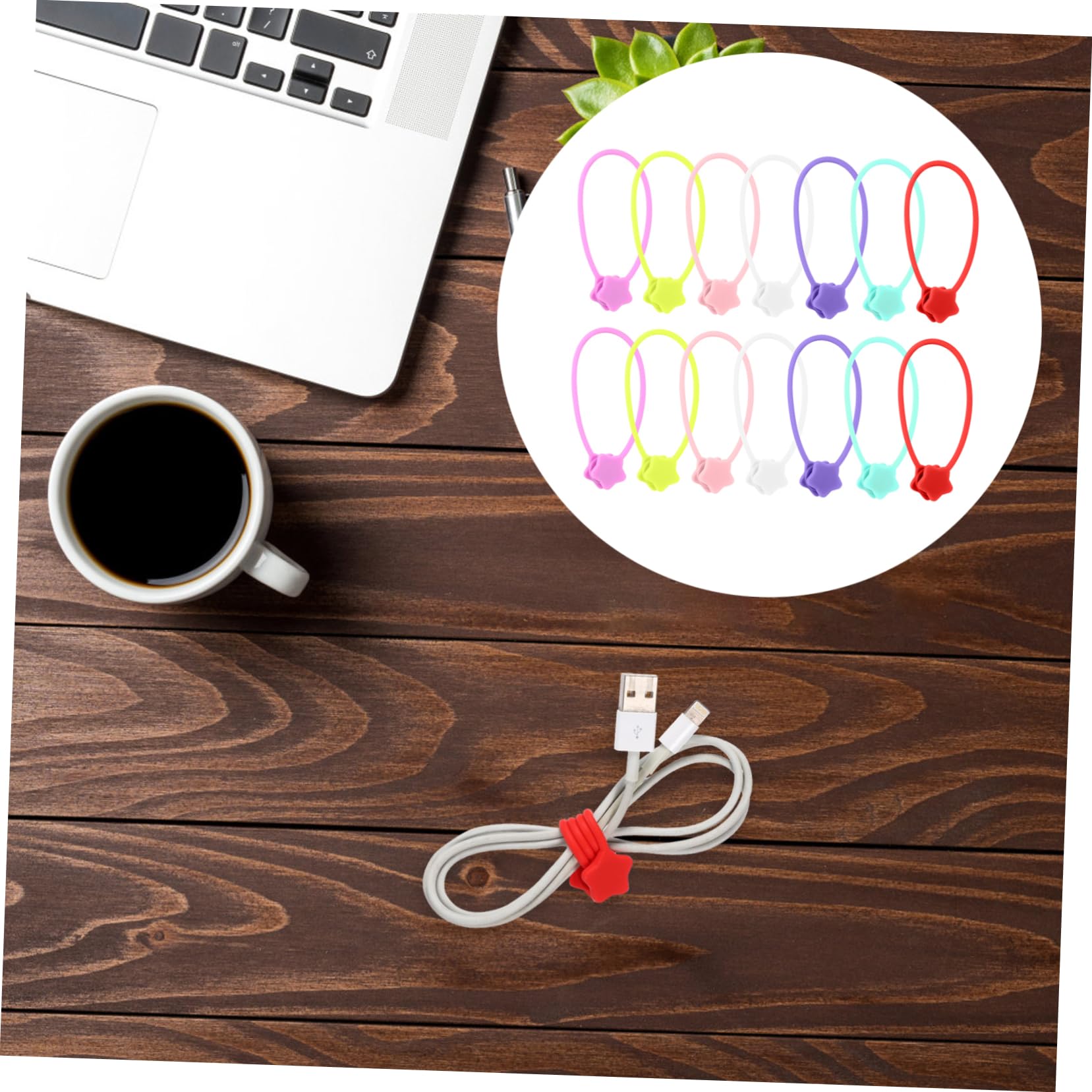 Lurrose 3 Sätze Teiliges Magnetischer Kabelorganisatoren Aus Silikon Kabelbinder Für Ohrhörer Usb Computer Für Zuhause Schule Reisen Zufällige Farbe 14 Stücke * 3