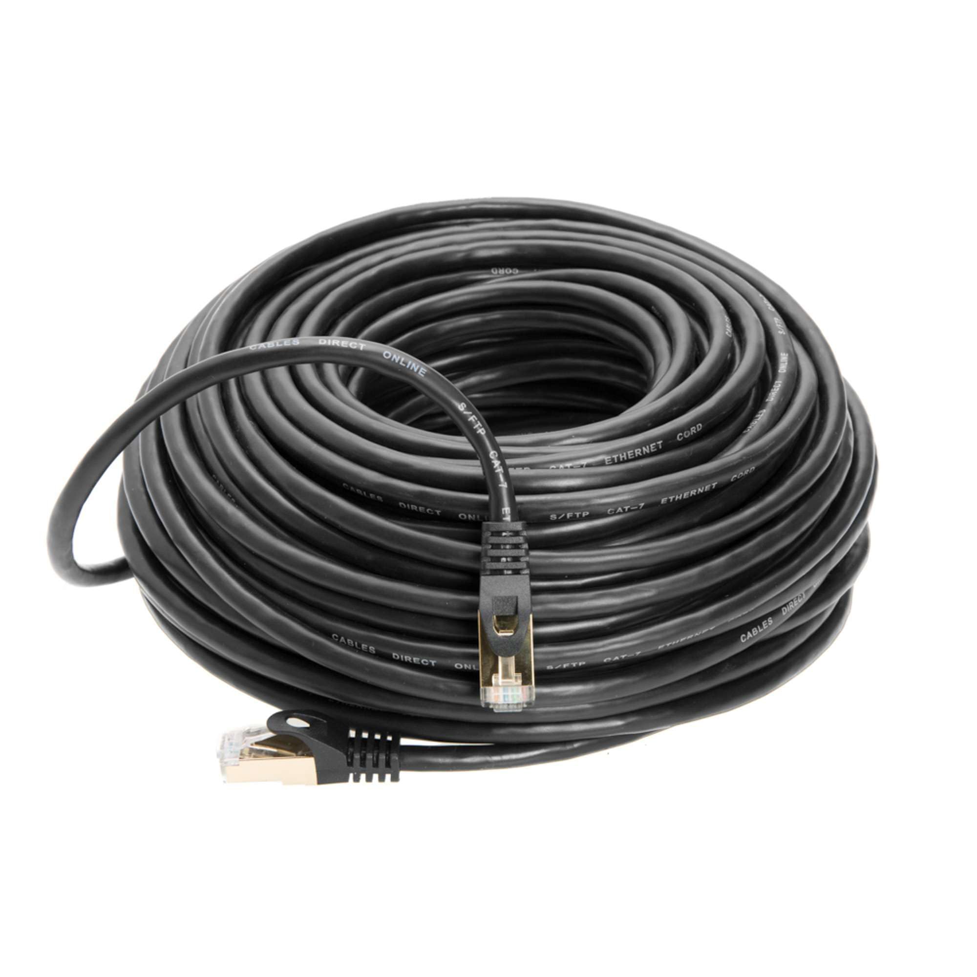 Cables Direct Online Cable de conexión Ethernet de red de cobre S/FTP Cat7 de 100 pies, cable de Internet, compatible con PC, laptop, módem, router, televisores, cable de impresora, consolas para el