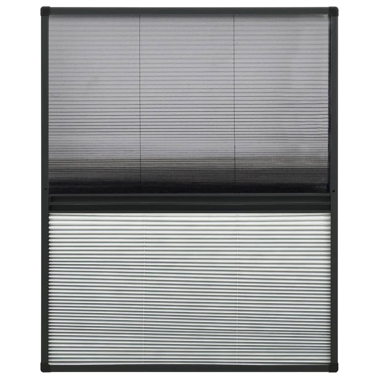 Tidyard Insektenschutz mit Jalousie Plissee für Fenster Fliegengitter Dachfenster Mückenschutz Sonnenschutz Sichtschutz Aluminium 60x80cm