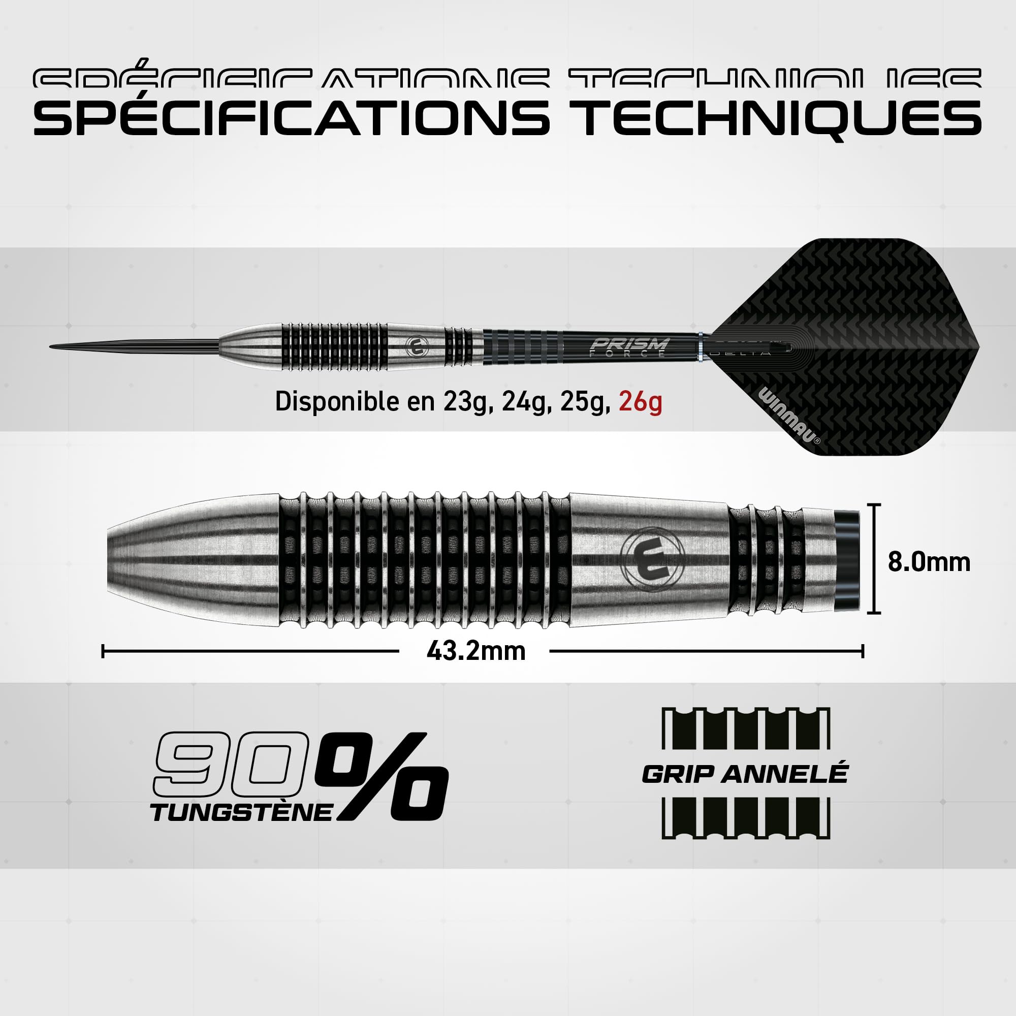 WINMAU Panne D'Électricité 90% Tu Embout Fléchette Acier Ensemble – Modèles Variés