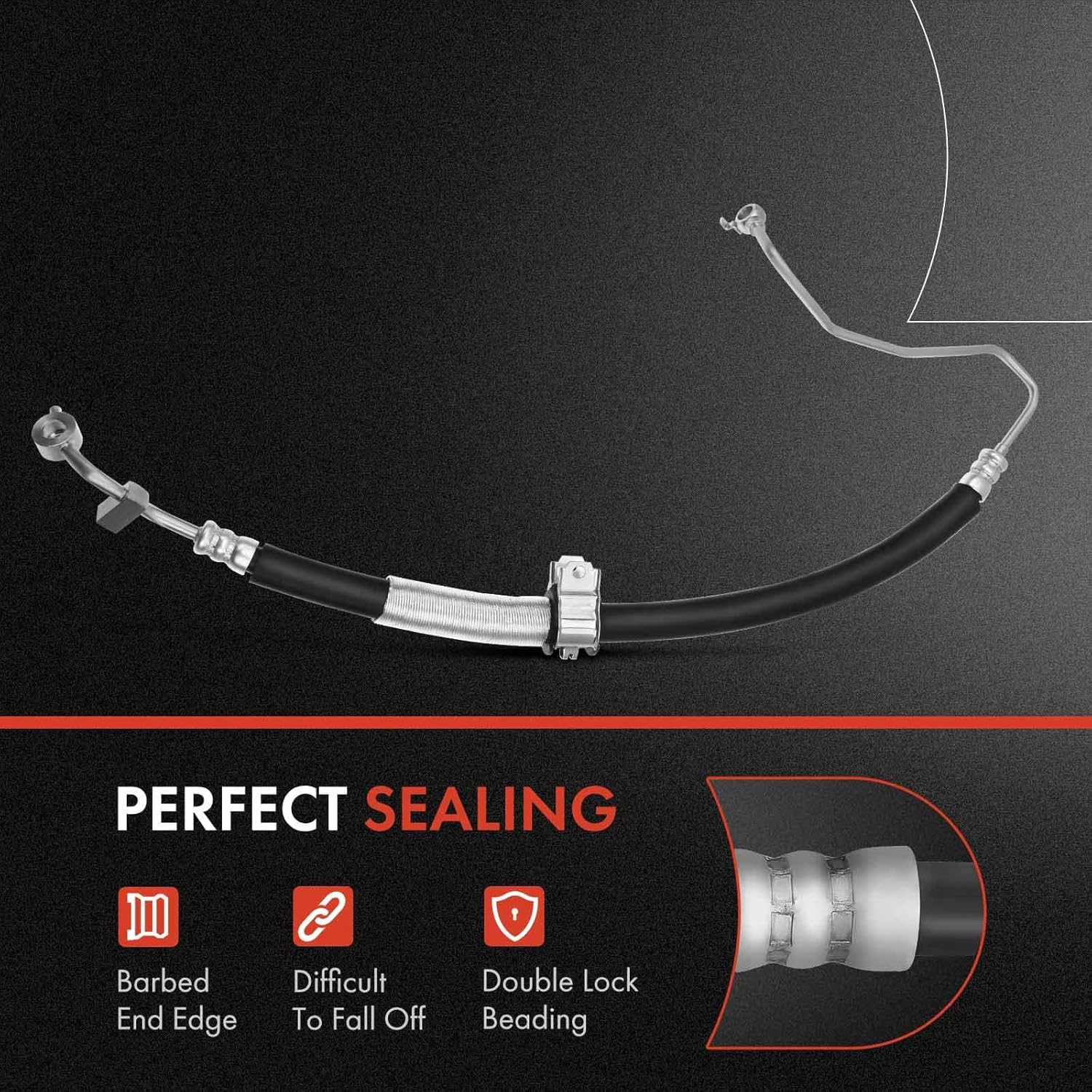 A-Premium Power Steering Pressure Hose Line Assembly Compatible with Nissan Maxima 2009-2014, Altima 2008-2012, 3.5L, with Washer, O-ring & Aluminum Foil Sheath, Pump to Rack