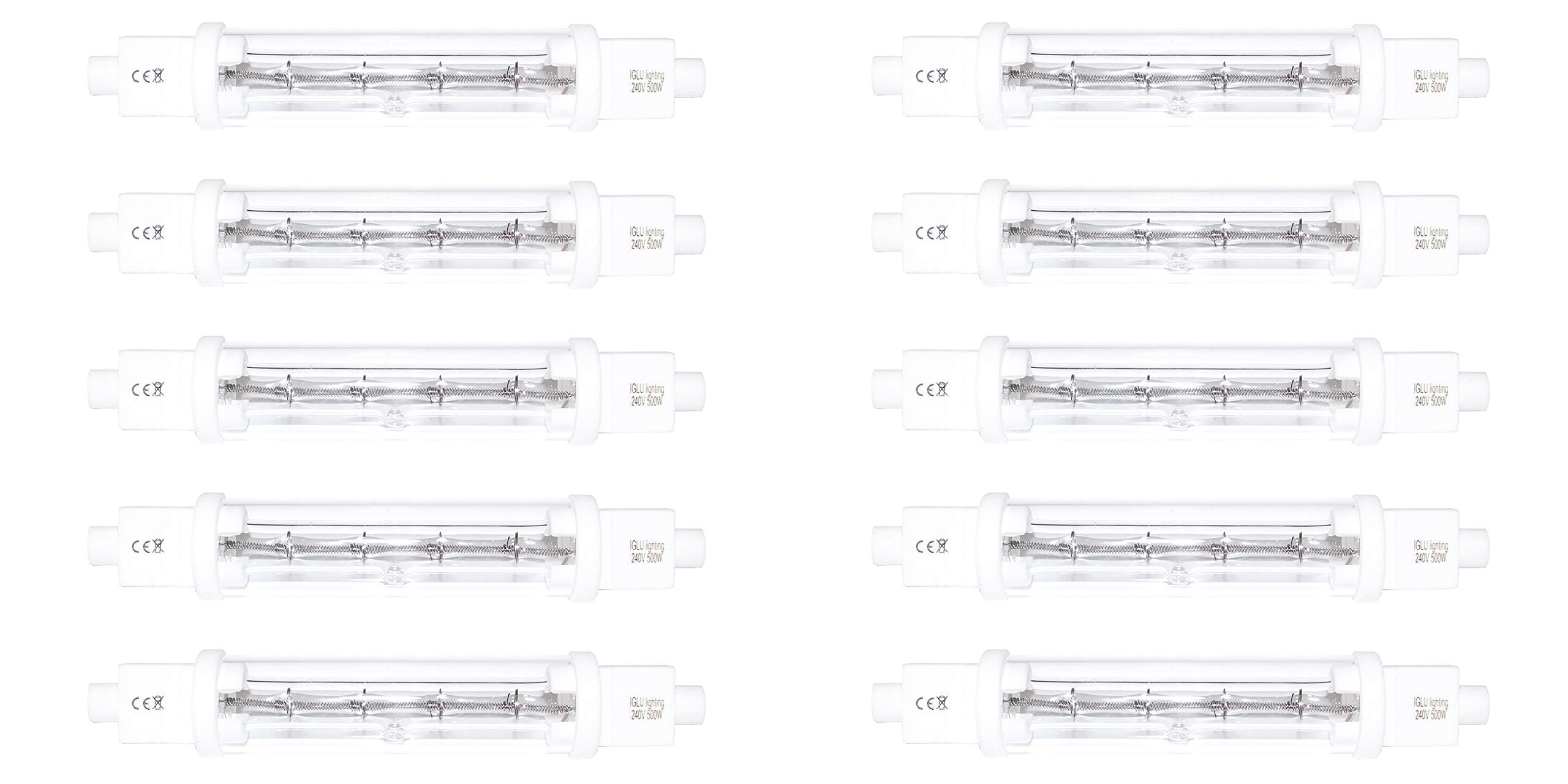 Buy (10 Pack) Catering Halogen Heat Lamps, 500w 118mm r7s, Food Safe
