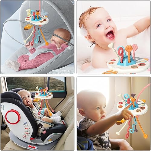 Miniatura 6 de OCTOBER LUV Montessori Juguetes para bebés de 1 año en adelante, cuerda de silicona de grado alimenticio para bebés de 6 a 12 meses, juguetes