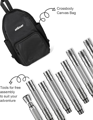 Miniatura 2 de aiGear G3 Tactical Stick Walking Staff, Upgraded More Durable Adjustable Hiking Staff Essential Camping Gear for Hiking Trekking Adventures 5-8