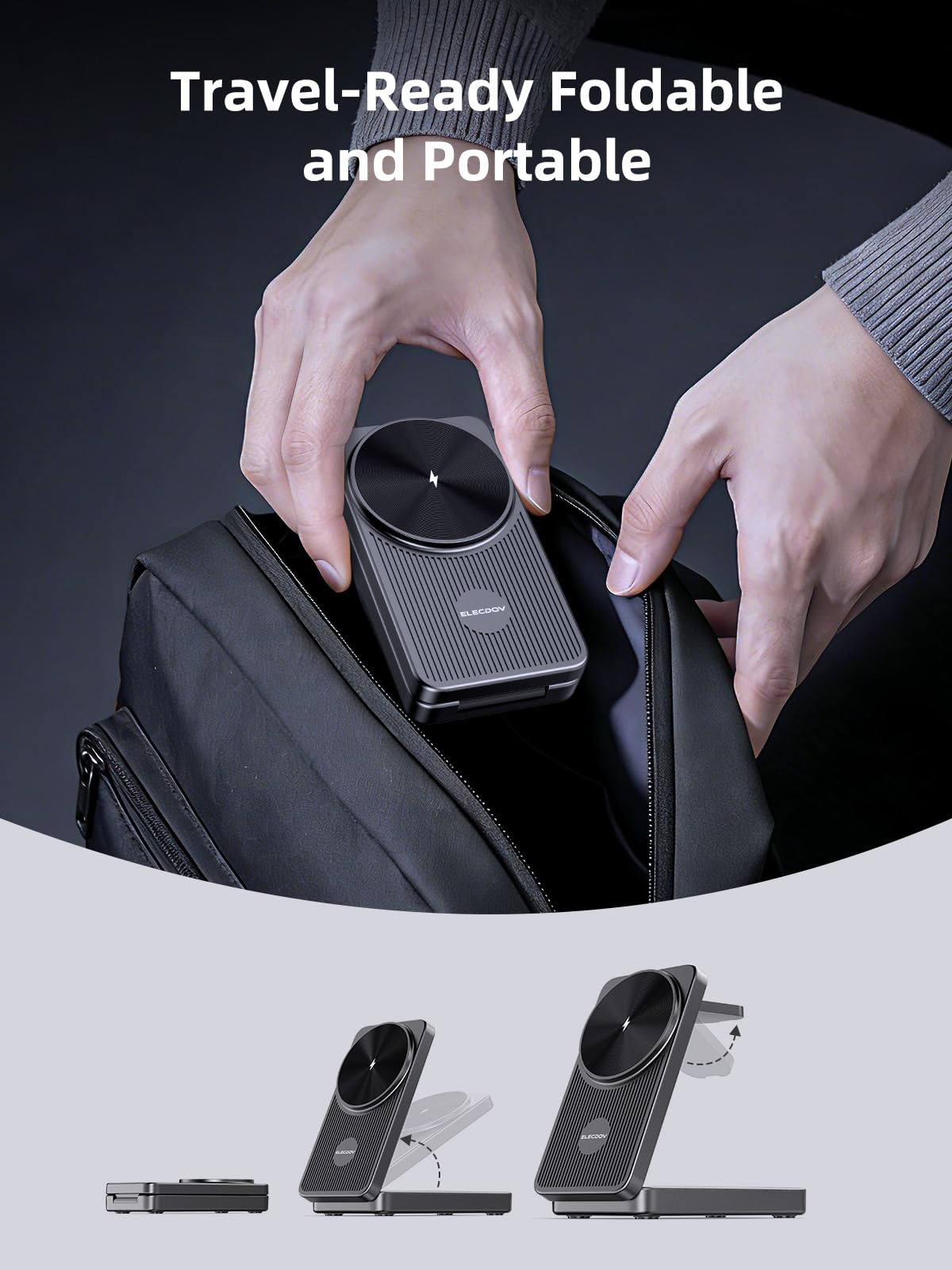 Magnetyczna Ładowarka Bezprzewodowa dla Samsung S26 Ultra/S25/S24/S23/Z Fold 7/Flip 7, Wireless Charger 3‑w‑1 for Galaxy Watch 8/7, Składany Stojak Podróżny dla Buds 4 Pro