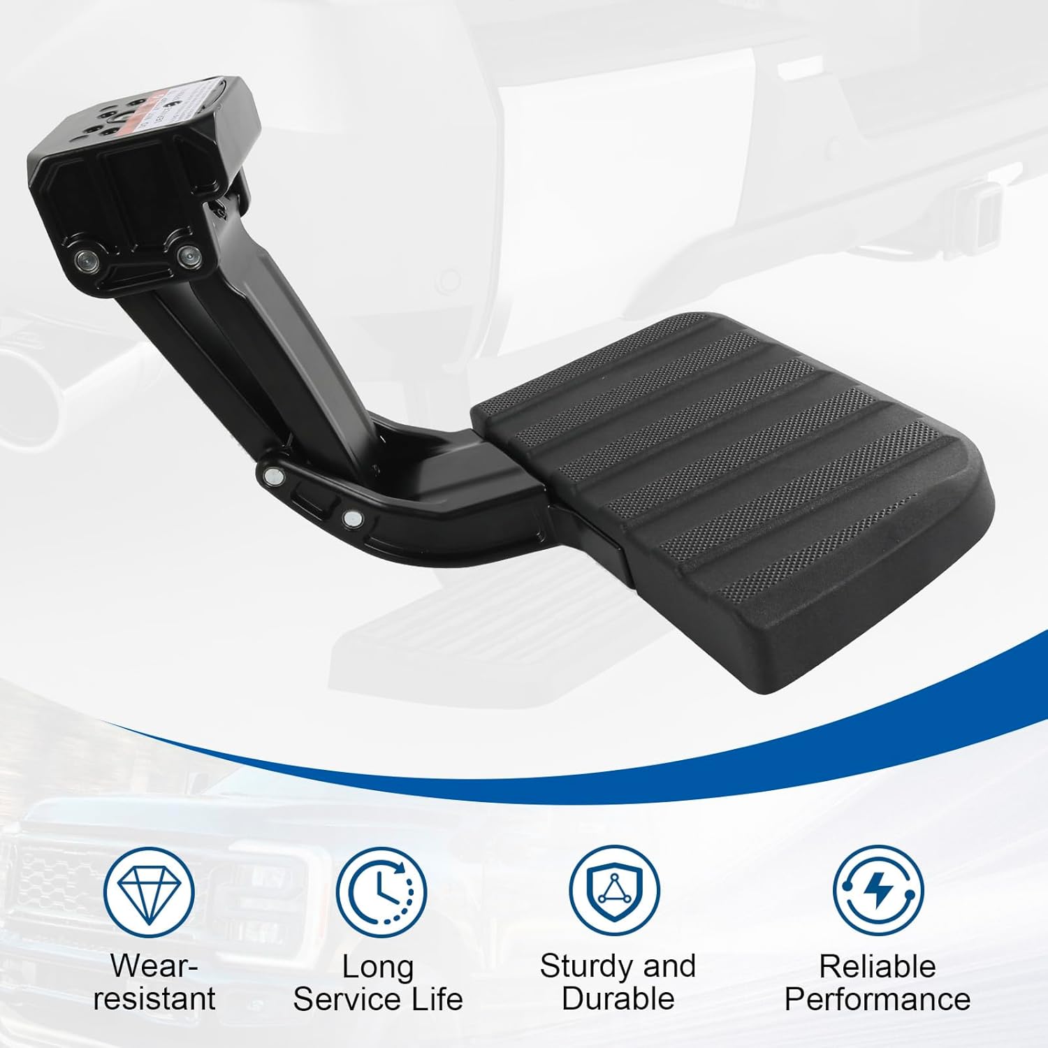 75330-01A Rear Bed Step Compatible with 2023 2024 2025 Ford F250 F350 Super Duty Retractable Bumper Step Truck Tailgate Step Replace# VPC3Z-17A958-A