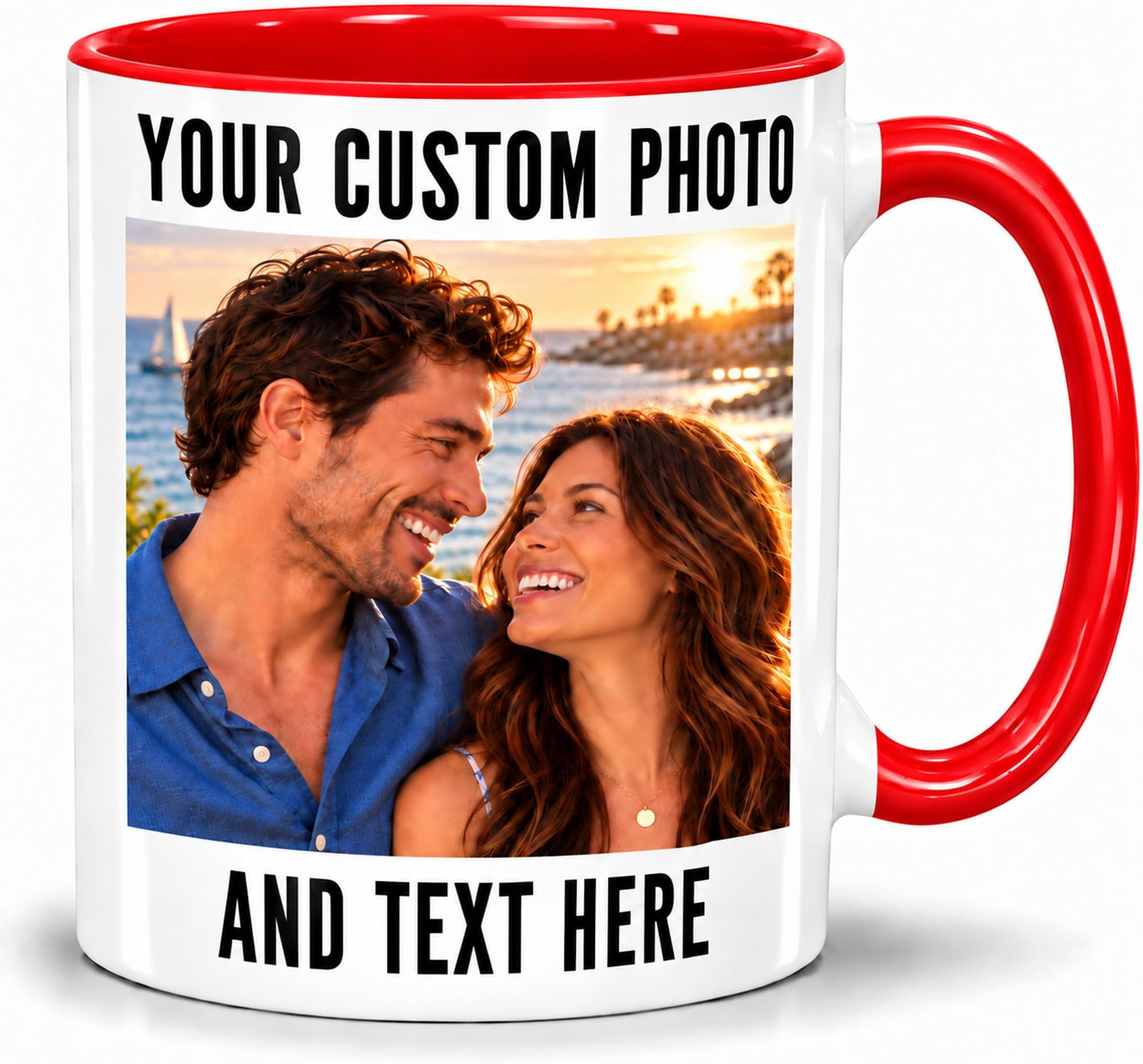 Custom Mug With Pictures - Personalized Coffee Mug With Photo, Text, Logo | Customized Gifts for Men & Women | Taza Personalizada 11oz Tea Cup Printed on Both Sides | Birthdays, Holidays, Mother’s Day