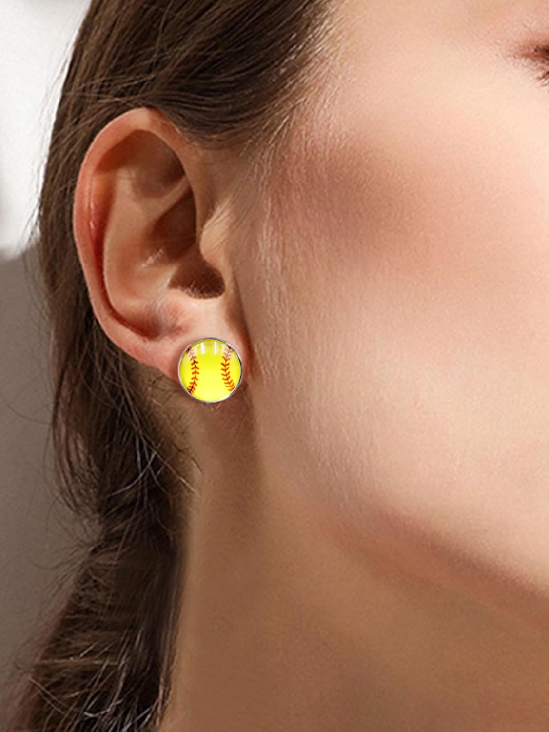 Rnivida Stainless Steel Sports Stud Earrings for Women,Softball,Baseball,Volleyball Earring Jewelry Gifts for Mom,Player,Fans - Image 5