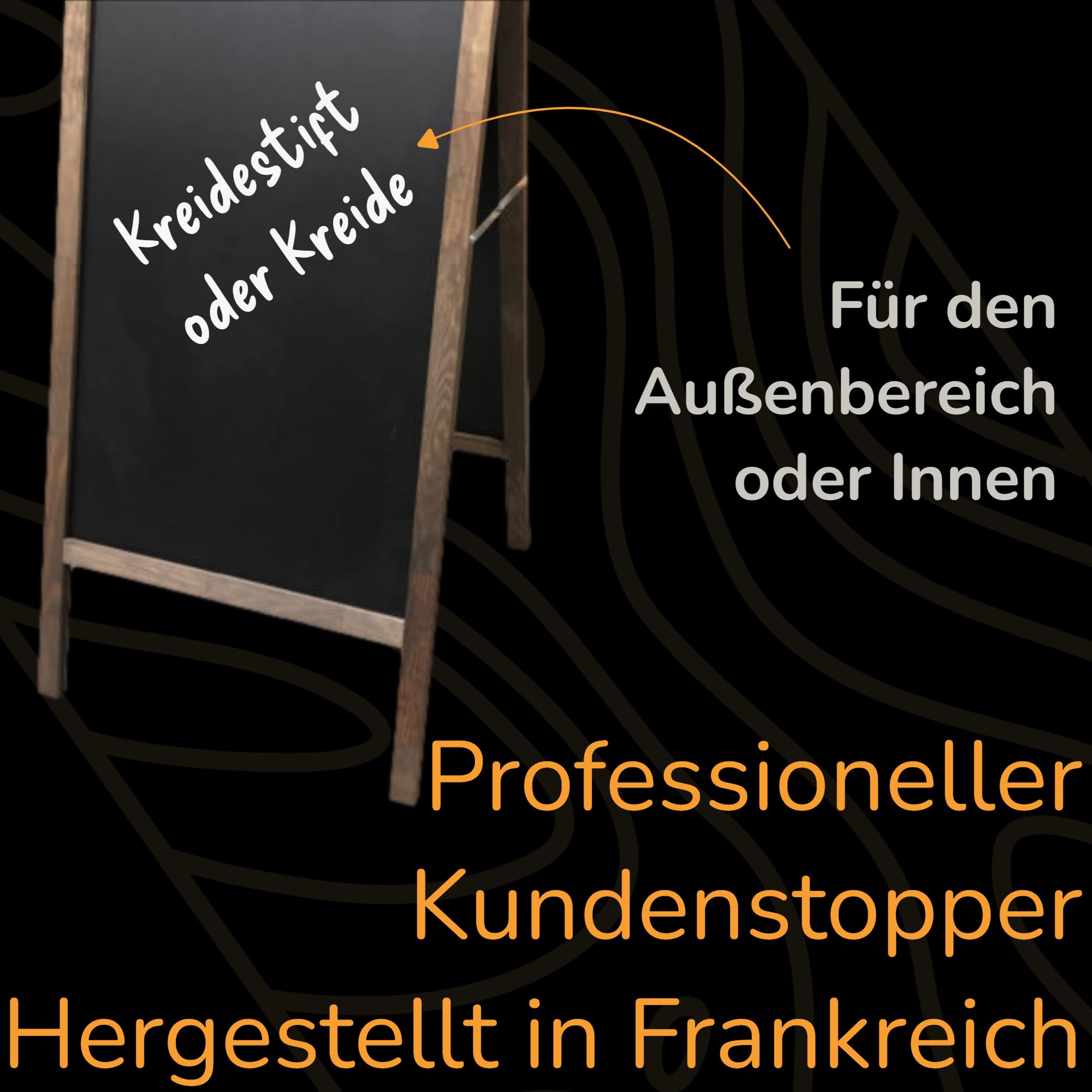 Kundenstopper Outdoor Wetterfest, Kreidetafel Aufsteller, Werbeaufsteller, Tafel Aufsteller
