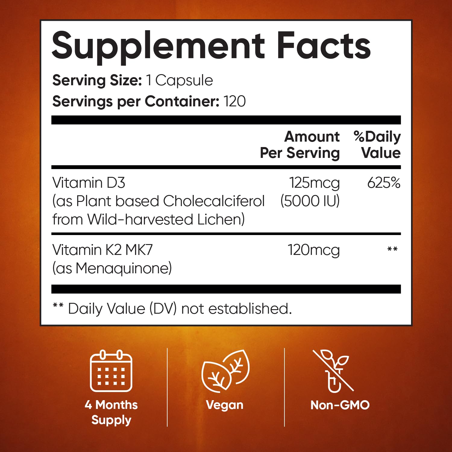 WeightWorld Vitamin D3 K2 5000IU Capsules | High Calcium Absorption,120 Ct — Amazon image 6