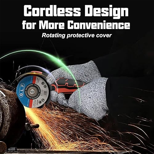 Miniatura 7 de Kit de amoladora angular de cepillo inalámbrico, mini herramienta de molienda angular eléctrica de 19500 rpm con 1 batería de 16.8 V 2000 mAh y 5