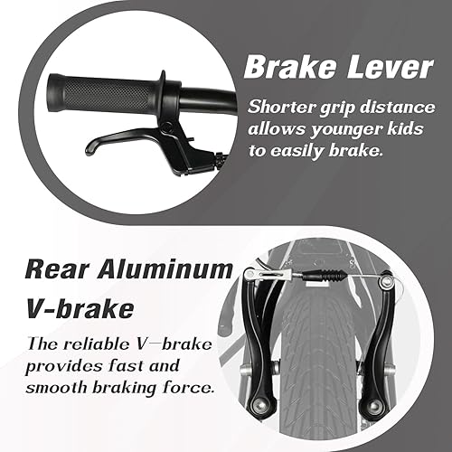 Miniatura 3 de 12 14 16 18 Inch Kids Bike BMX Style Bicycle with Training Wheels Coaster Brake for 2-10 Years Old Toddlers Boys Girls Multiple Colors