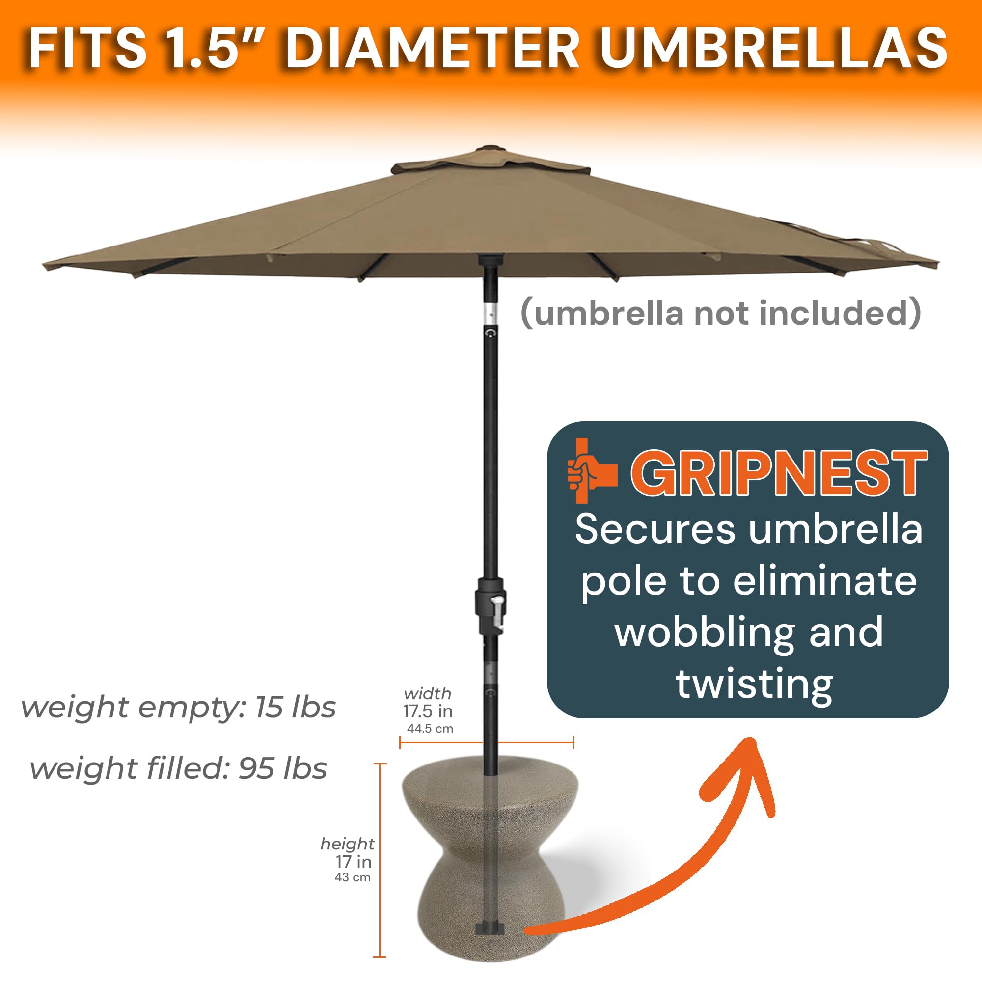 DUNNRITE ShadeTable in Pool Umbrella Table, Fits 1.5