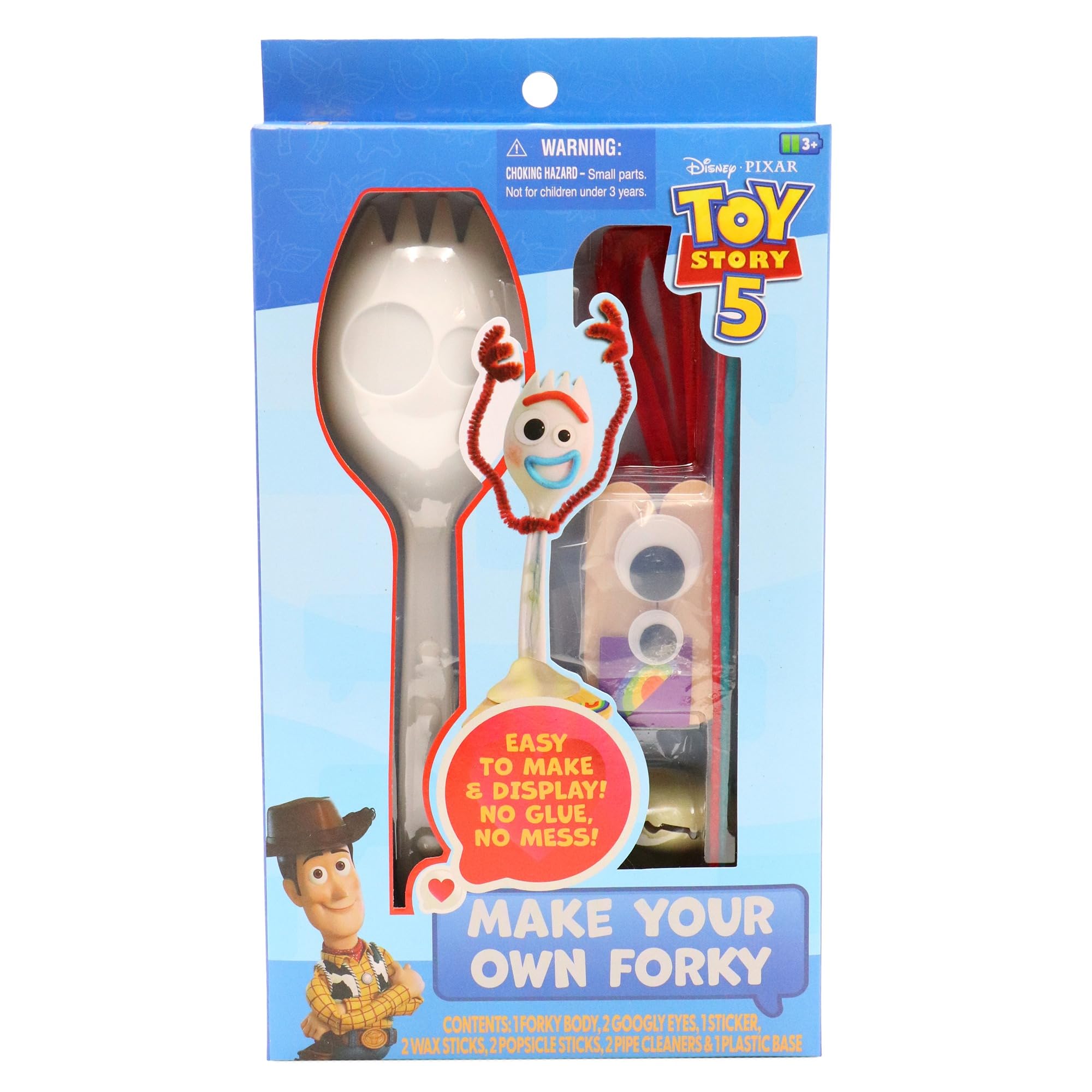 Disney Toy Story 5 Make Your Own Forky Craft Kit for Kids, DIY Arts & Crafts Activity Set with Googly Eyes, Stickers & Pipe Cleaners, Creative Toy for Ages 3+