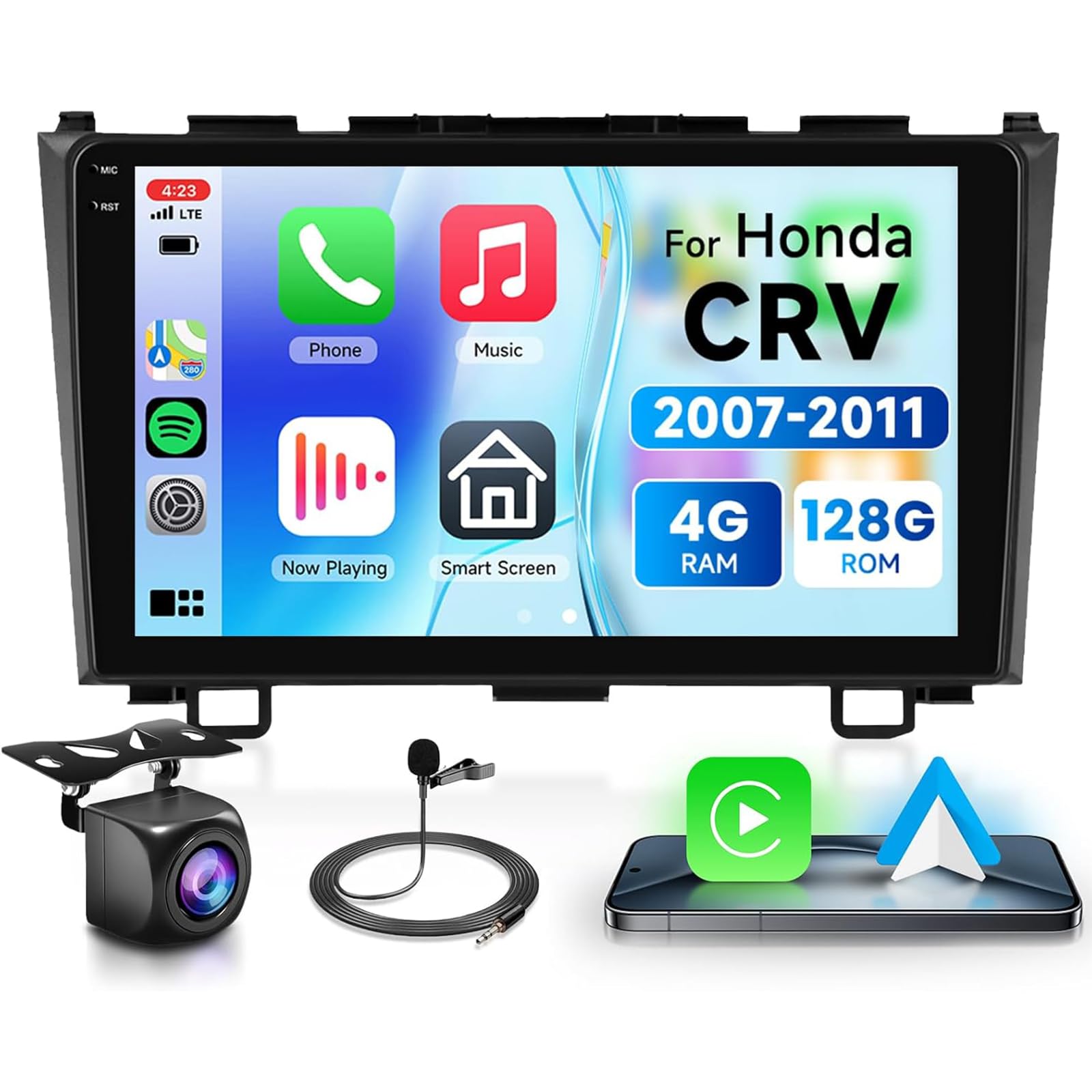 2+64G for Honda CRV 2007-2011 Android Car Stereo with Wireless Carplay/Android Auto, 9 Inch Touchscreen Bluetooth Car Radio support WiFi GPS Navigation USB FM/RDS SWC HiFi Audio Backup Camera-picture-24