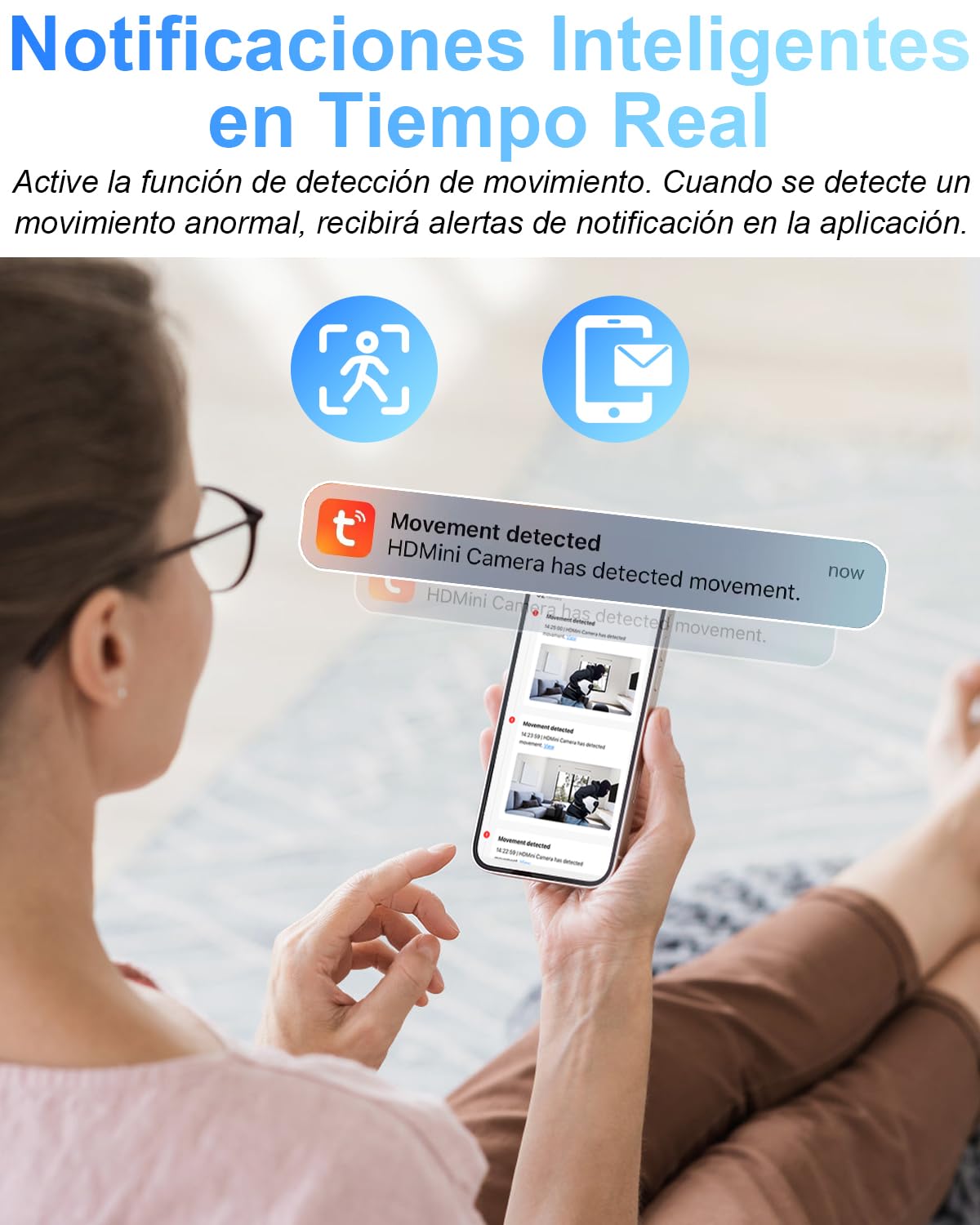 UYIKOO Cámara Espía WiFi 5G, Mini Camara Oculta Inalámbrica 1080P HD, Detector de Humo Cámara Espía Oculta de Vigilancia con Visión Nocturna Detector de Movimiento 11 Horas de Autonomía