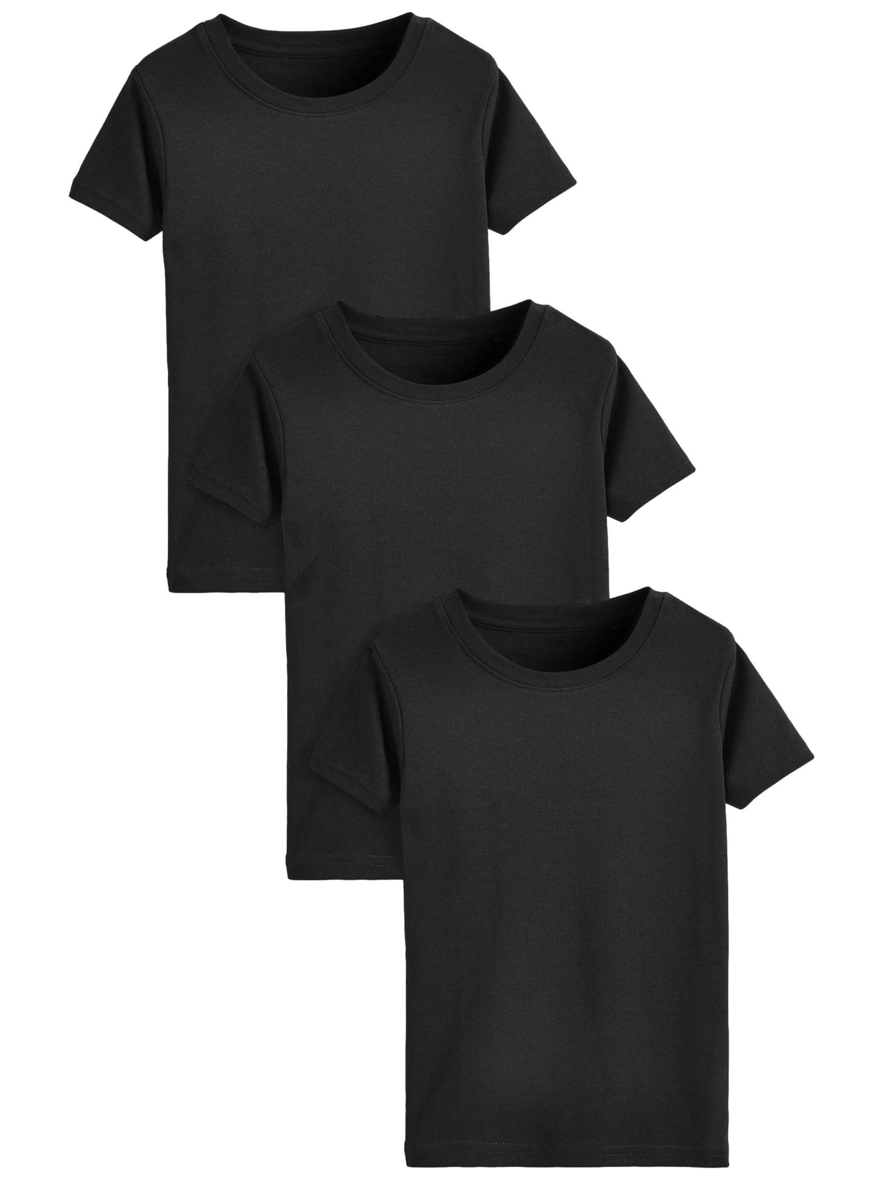 NEXT Niños Pack de 3 Camisetas de Manga Corta 100% algodón Negro 18 Meses-24 Meses
