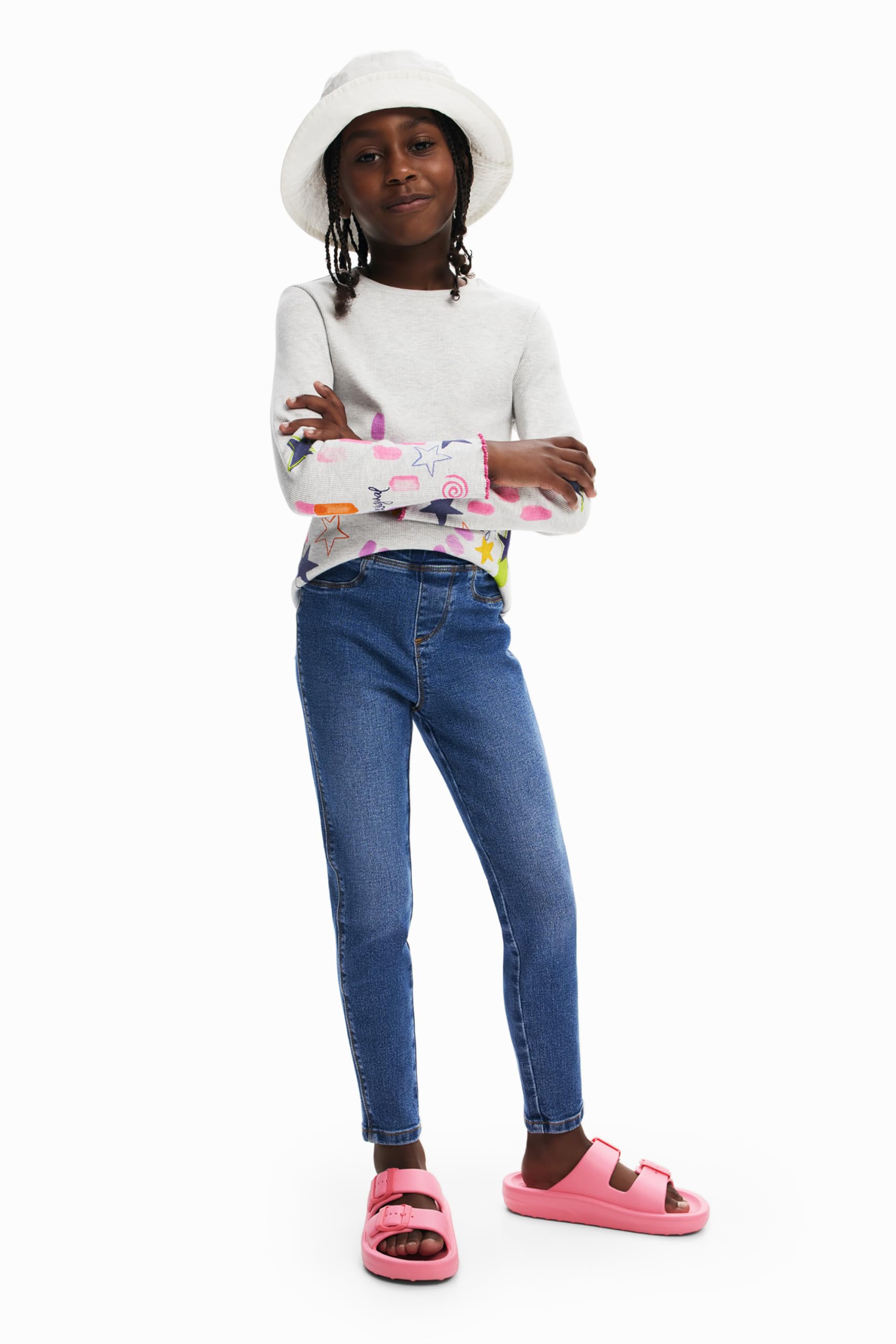 Desigual Damen Blau Legging_dam, 5/6, 5053 Denim Medium Wash