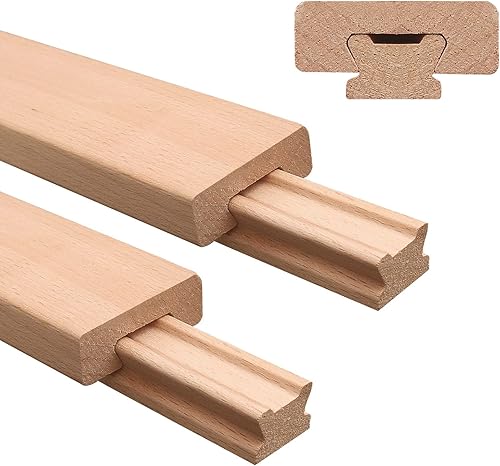 2 guías de madera para cajones, pista de guía de montaje central de madera clásica de 14 pulgadas