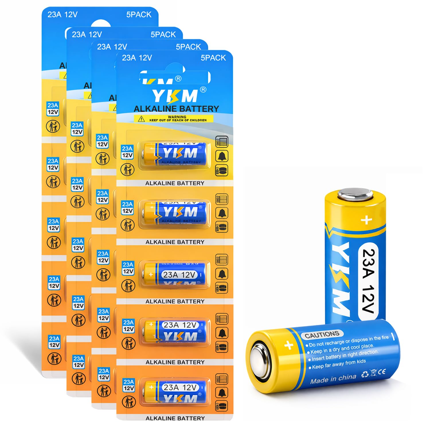Amazon.com: YKM 20 Pack 12V Alkaline 23A Battery MN21/23 L1028F 12