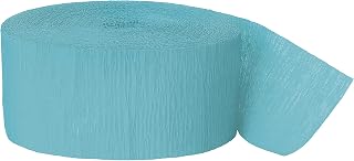 Unique- Serpentina de Papel Crepé para Fiestas-24,6 m Azul Cerceta, Color teal (47171)
