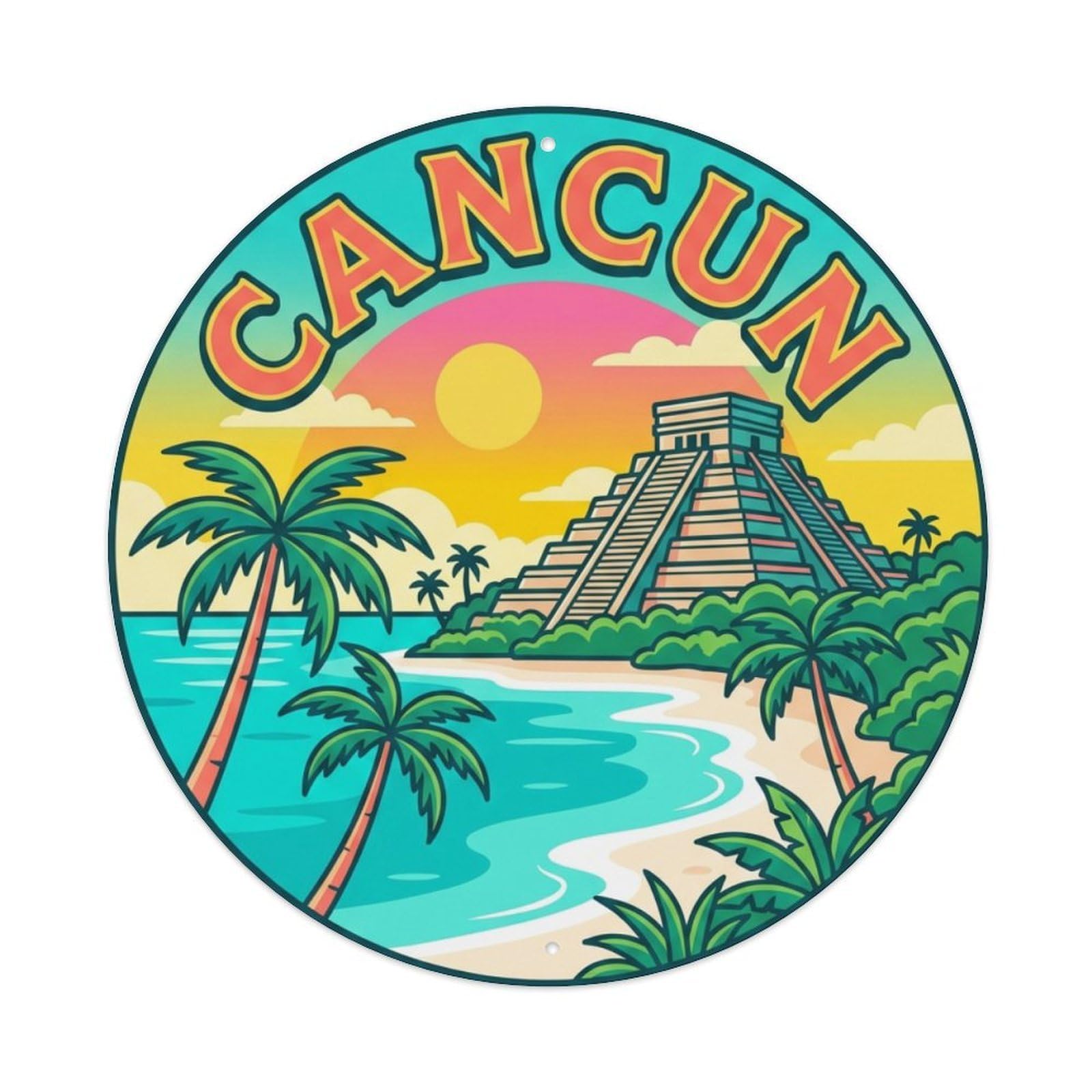 Travel Retro Mexico Cancun Metal Tin Sign