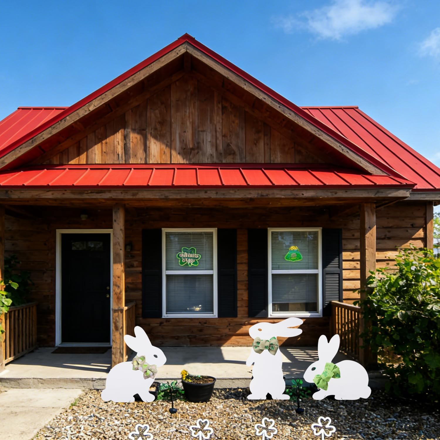 3-Pack Premium Easter Bunny Yard Signs – Durable, Weatherproof PVC Outdoor Decor with Metal Stakes for Garden, Lawn & Easter Party (3)