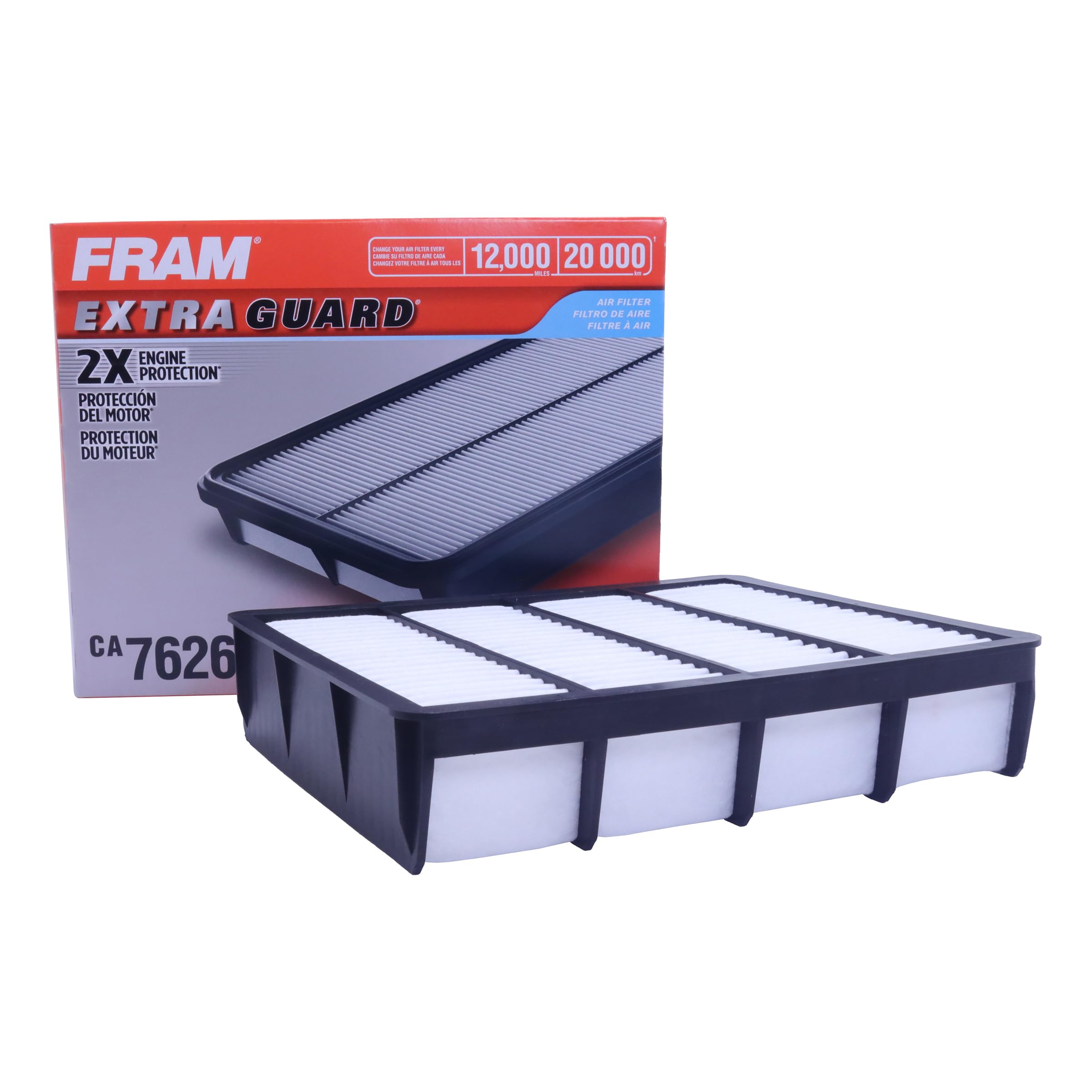 FRAM Extra Guard CA7626 Replacement Engine Air Filter for Select Toyota and Lexus Models, Provides Up to 12 Months or 12,000 Miles Filter Protection
