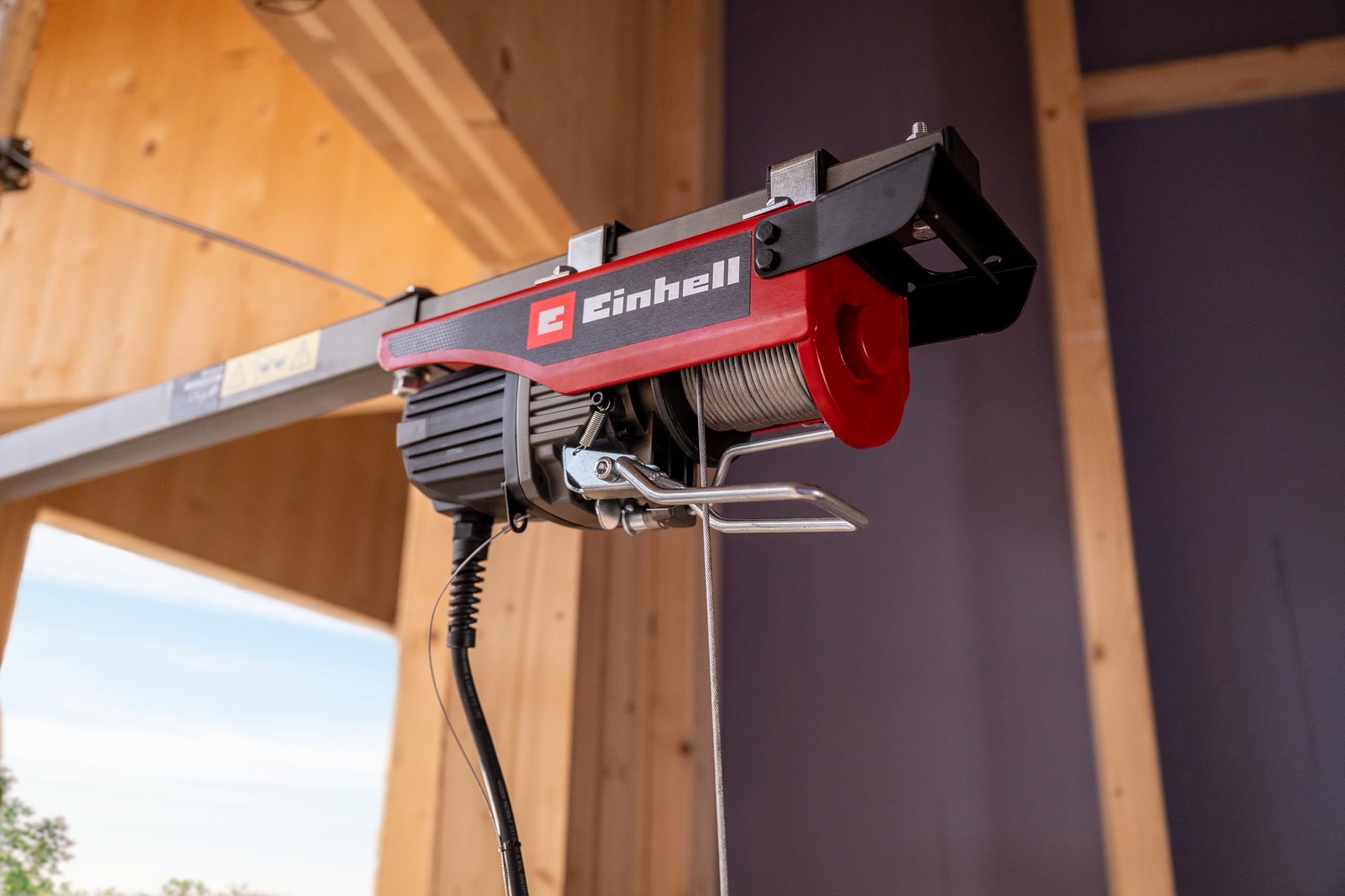Einhell paranco a batteria TE-EH 18/250 Li BL Power X-Change (18 V, Brushless, portata 125 kg / 250 kg con puleggia, altezza di sollevamento 12 m, velocità di sollevamento 3,5 m/min, fune d’acciaio)