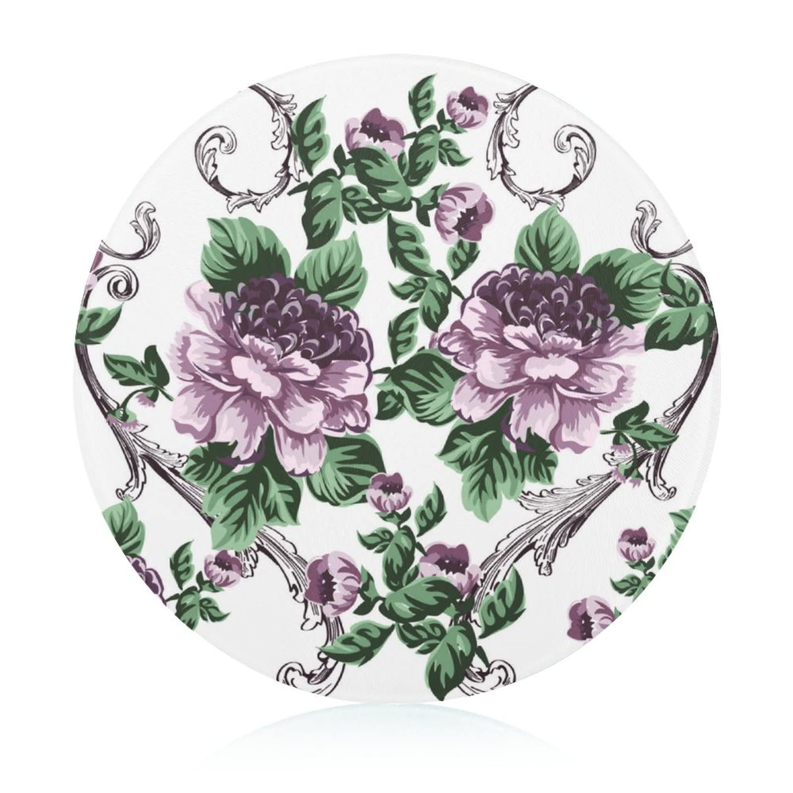 Planche à découper en verre hygiénique anti-odeur 20 cm motif aquarelle fleur pour cuisine