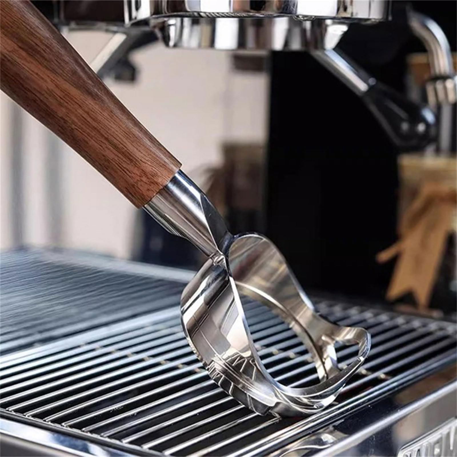 Portafiltro sin fondo para cafetera de 58 mm con mango de madera para cafetera EXPOBAR E61 FAEMA SEMRMO