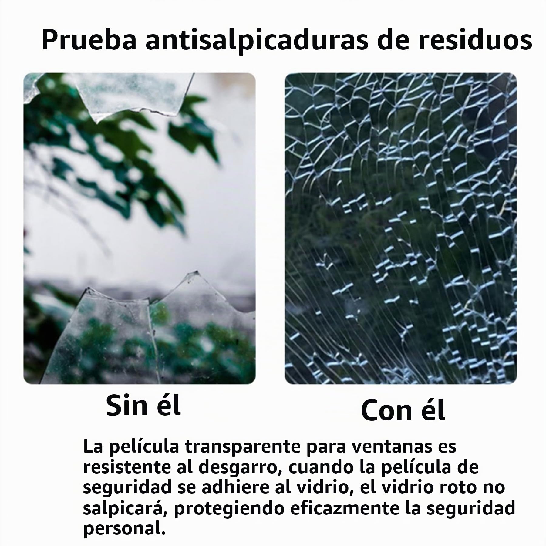 Happyroom Película para Ventana de Seguridad y Seguridad Rollo de Vinilo para Ventana de Seguridad Transparente, Protector de Cristal, antiroturas (76cm*10m)