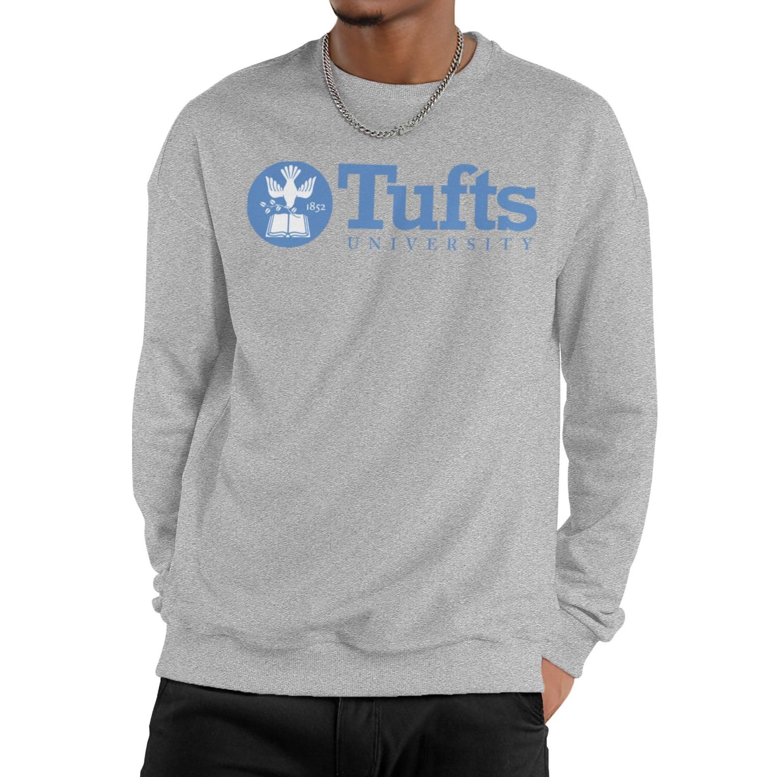 Tufts University Logo Sweatshirt Unisex Crew Neck Sweatshirt Casual