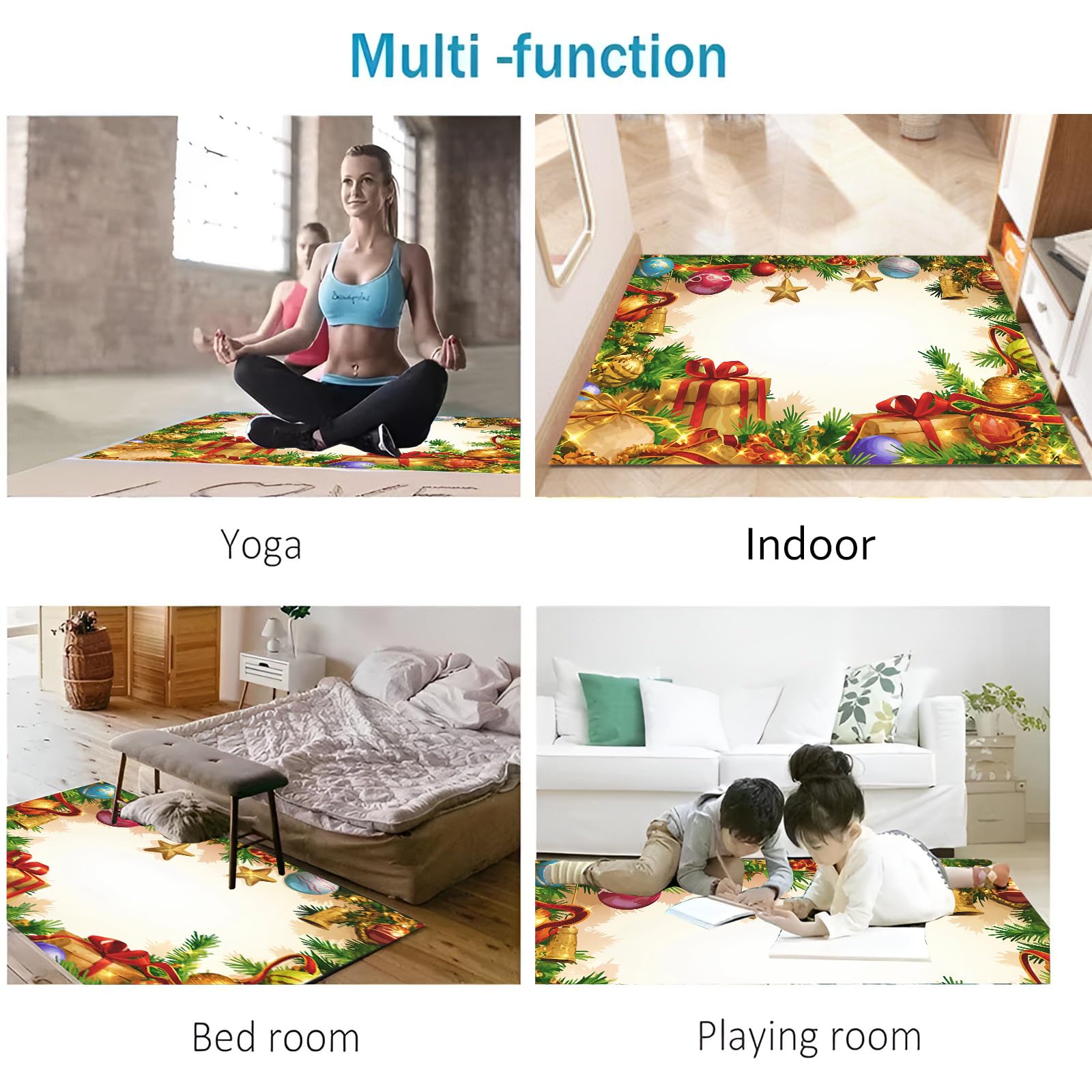 Felpudos Para Interiores: Felpudo Interior Lavable A Máquina, Felpudos Que Atrapan La Suciedad, Alfombra De Entrada Absorbente Con Adornos Navideños, Felpudo Antideslizante Para Puerta Delantera Y