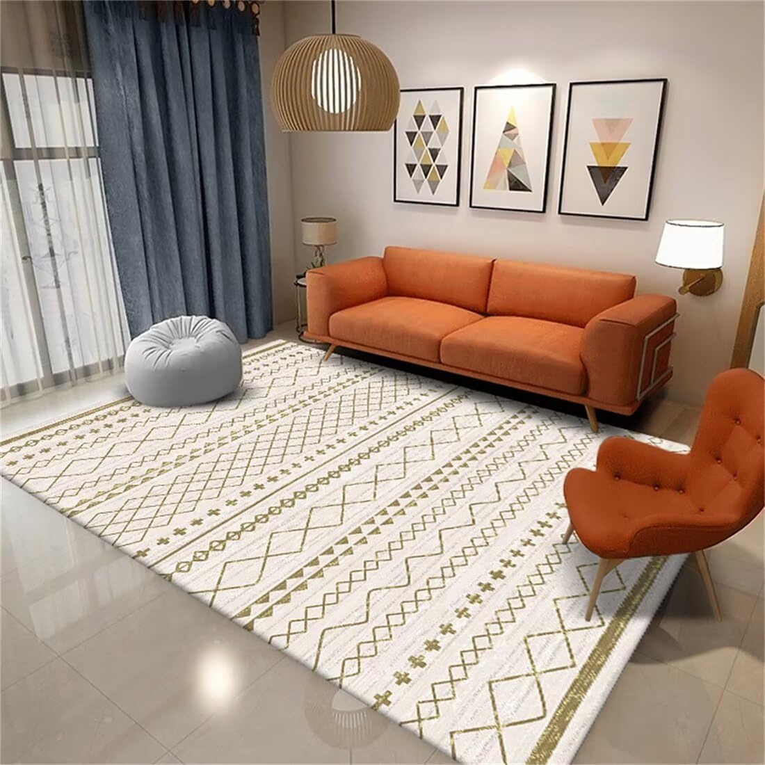 Tapis lavable 140x200cm anti-salissure pour protéger le salon