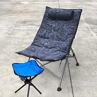 SHPEHP, Fotel ogrodowy, nowoczesny fotel relaksacyjny sypialnia fotel relaksacyjny na balkon rodzinny, leżaki plażowe, kobiety w ciąży i rodzice, wielokolorowy. - niebieski fotel + stołek